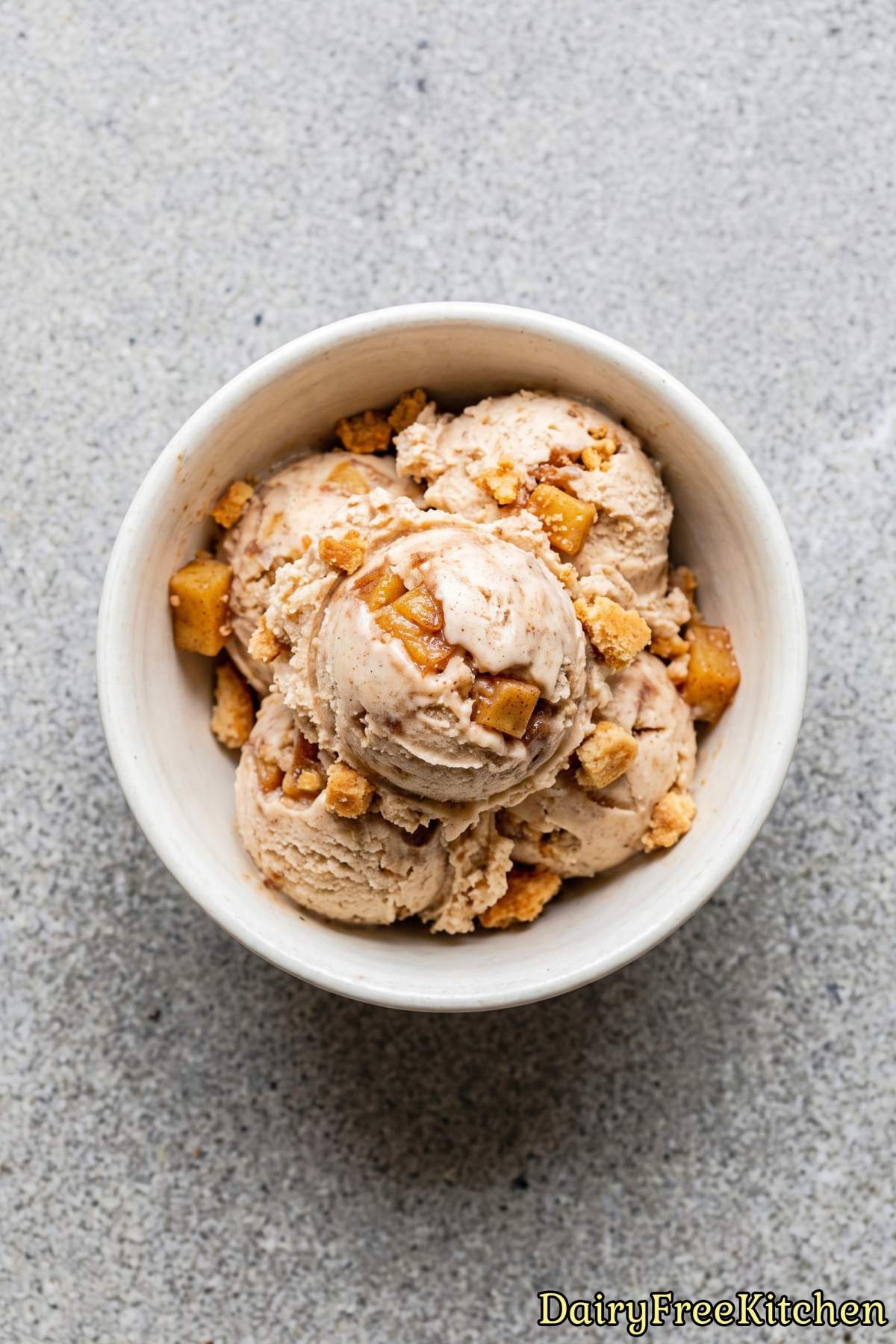 Dairy free apple pie ice cream dessert