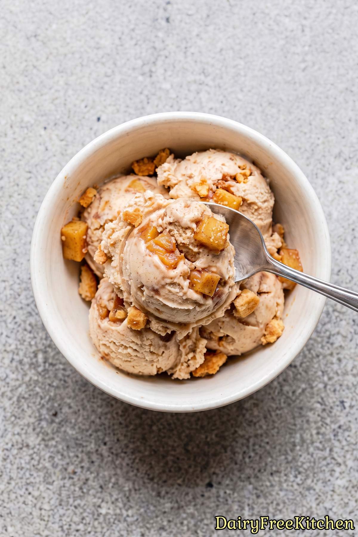 Homemade dairy free apple pie ice cream