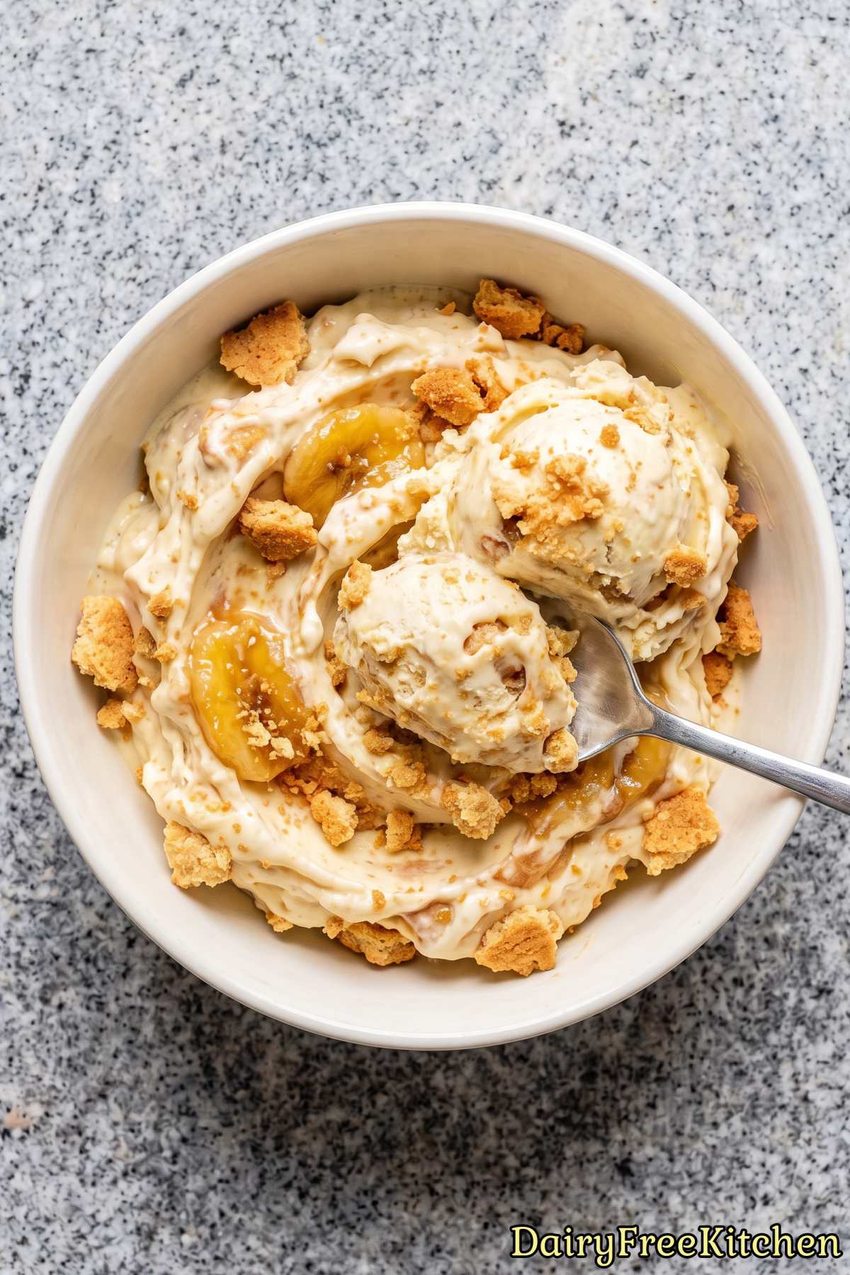 Homemade dairy free banana cream pie ice cream