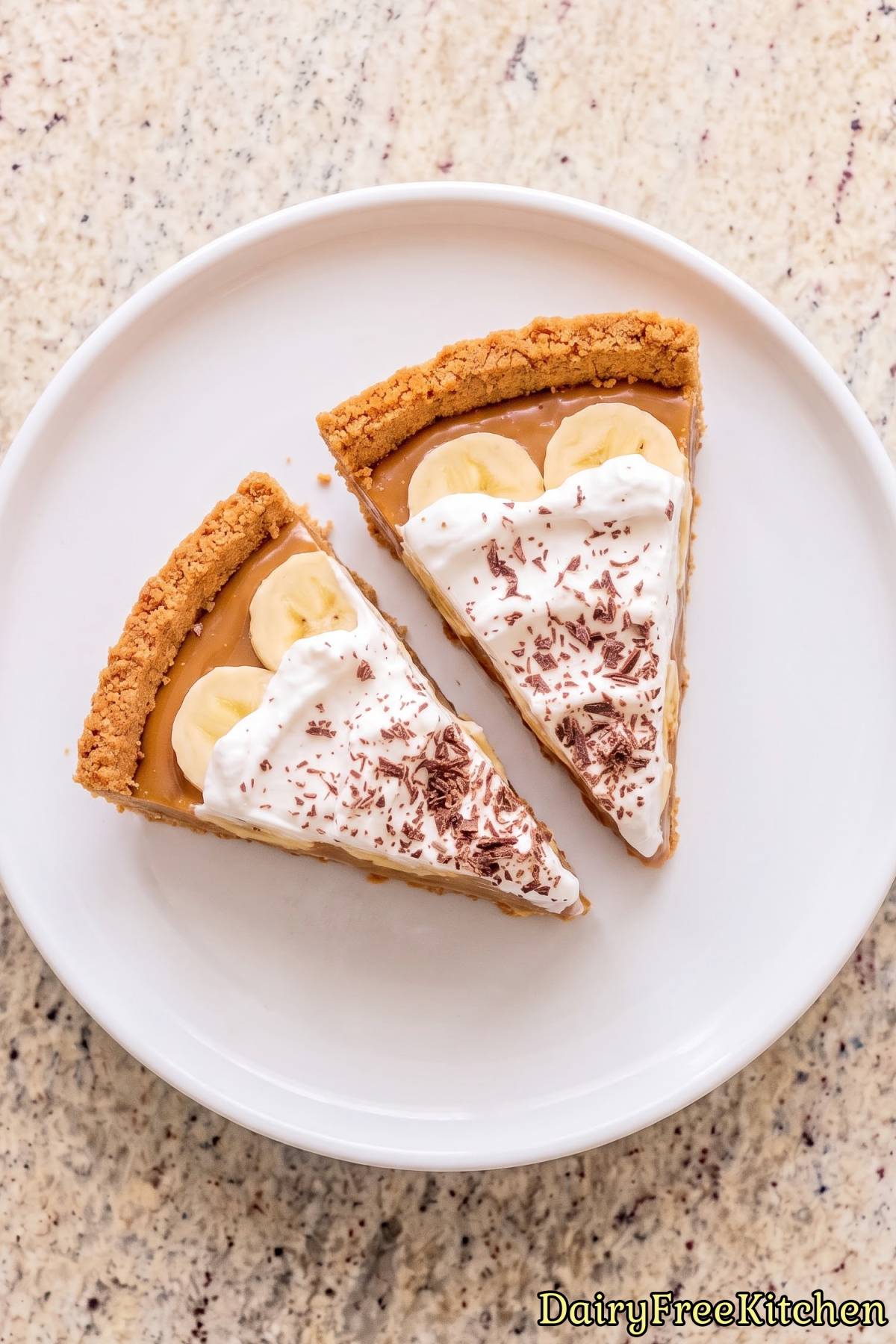 Delicious dairy free banoffee pie slice.