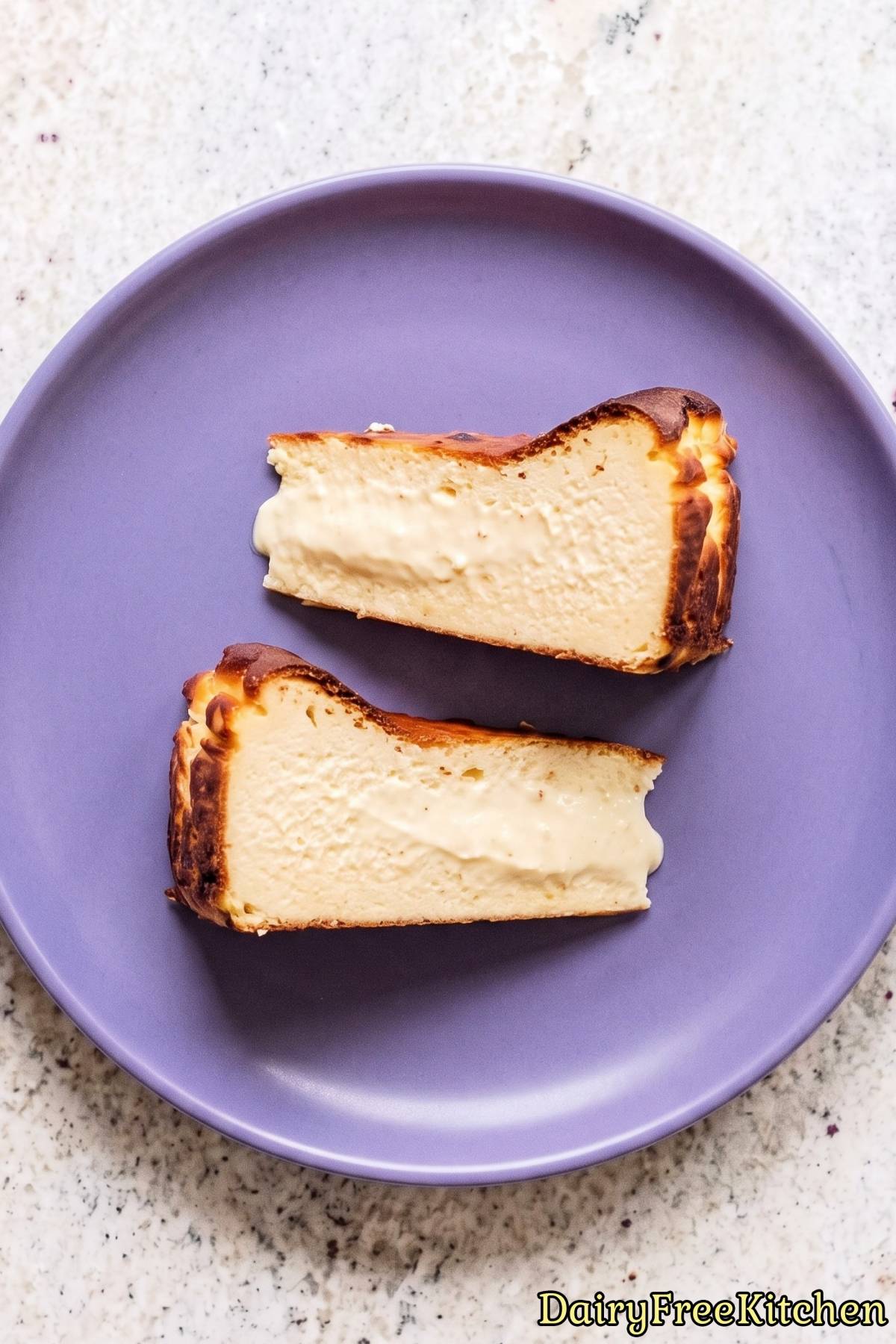 Caramelized dairy free Basque cheesecake