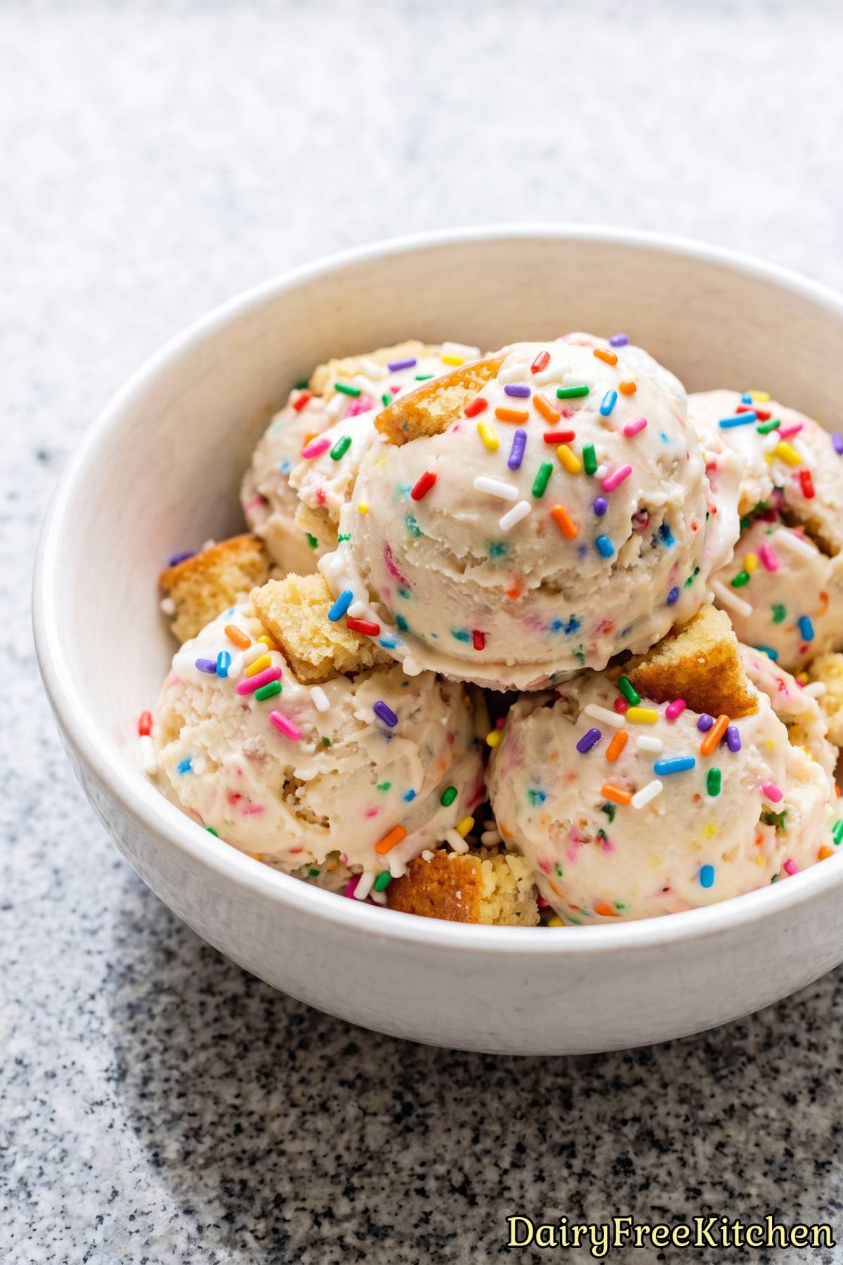 Homemade dairy free birthday cake ice cream