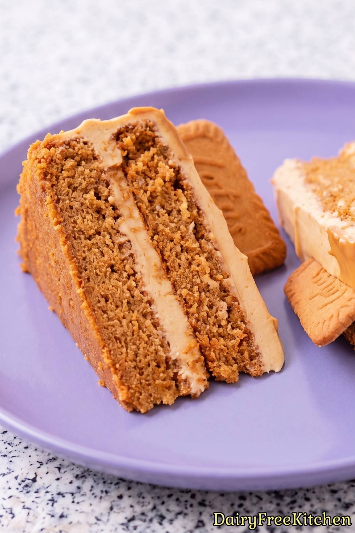 Homemade dairy free Biscoff layer cake