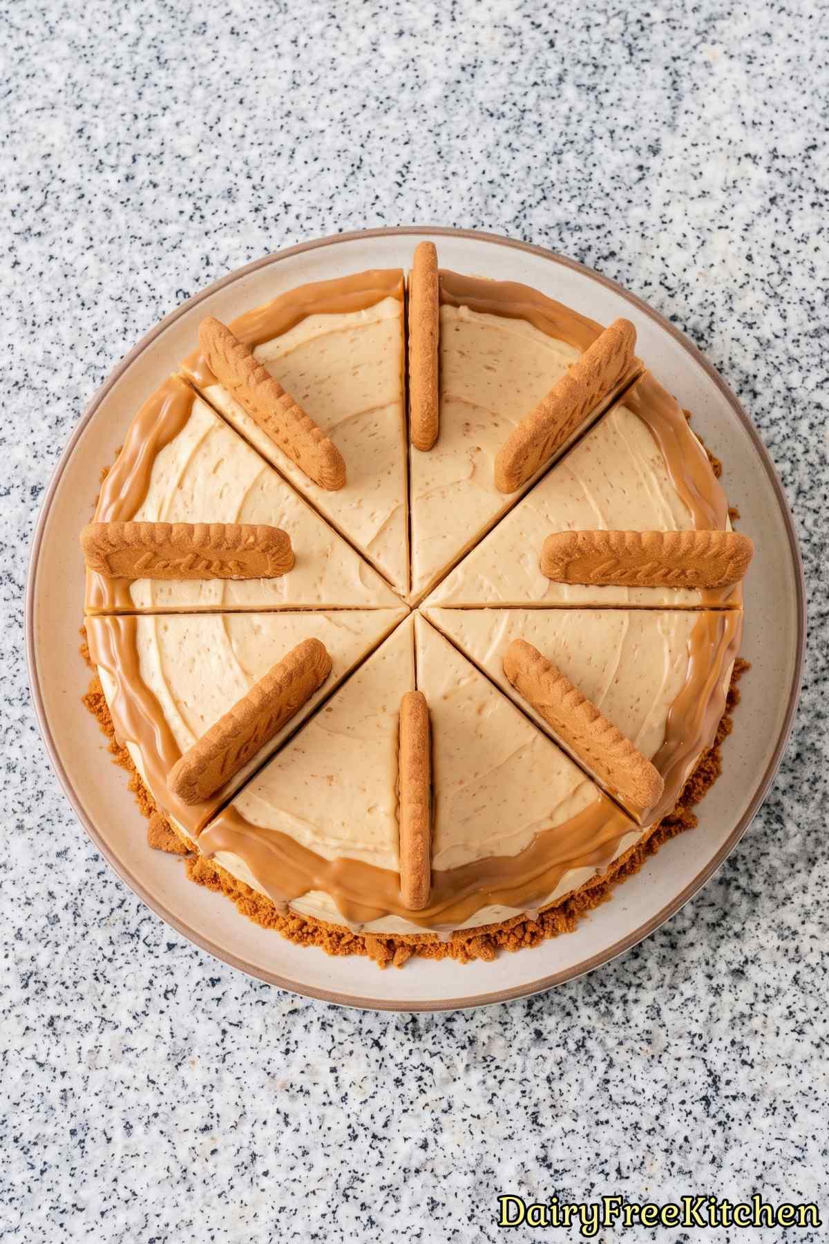 Rich dairy free Biscoff cake dessert