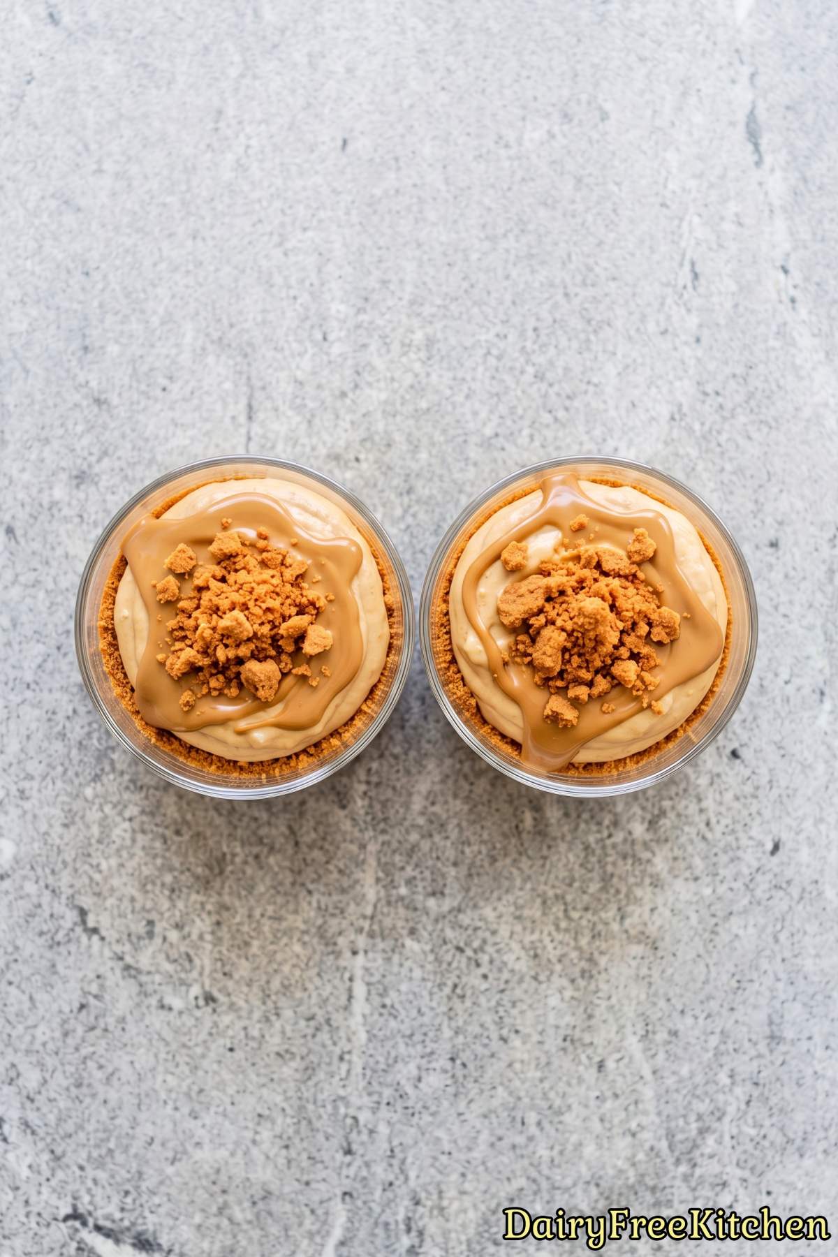 Dairy free Biscoff cheesecake cups