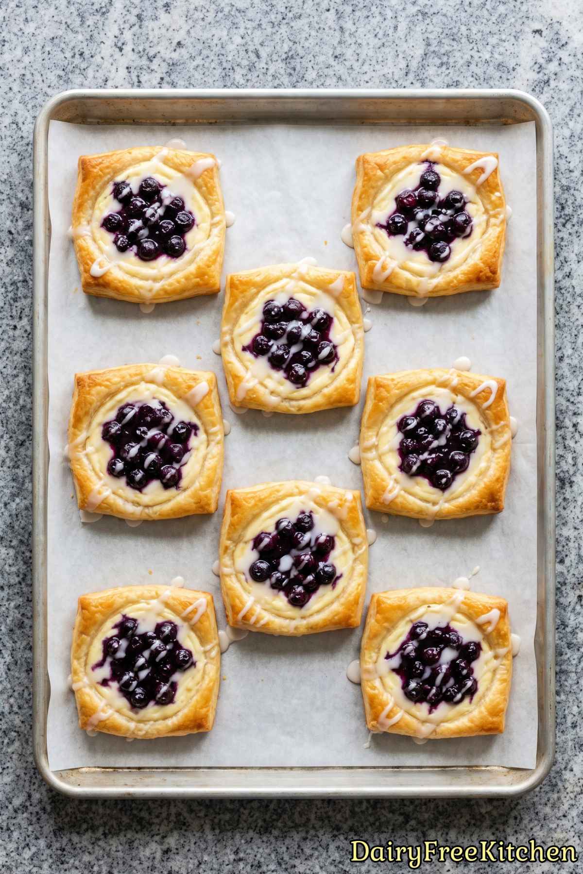 Simple blueberry cream cheese breakfast danish