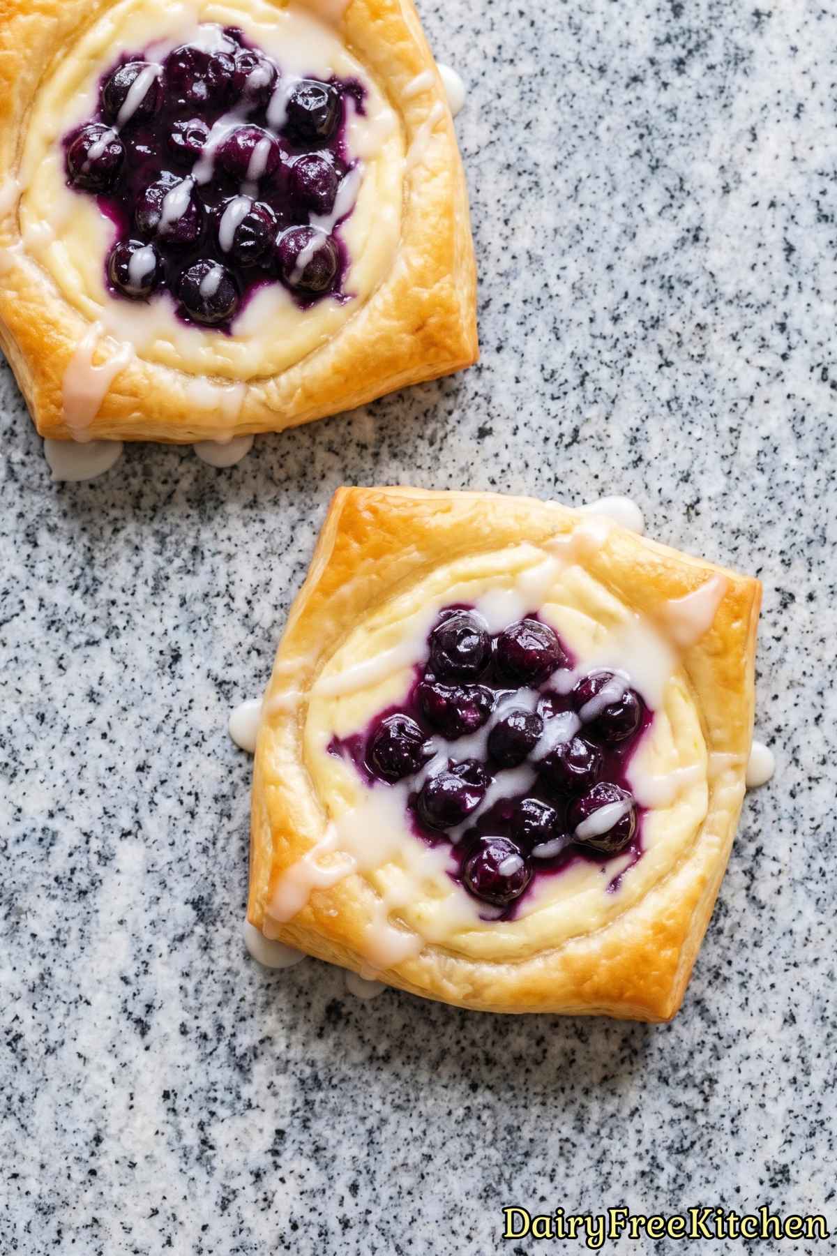 Golden blueberry cream cheese danish