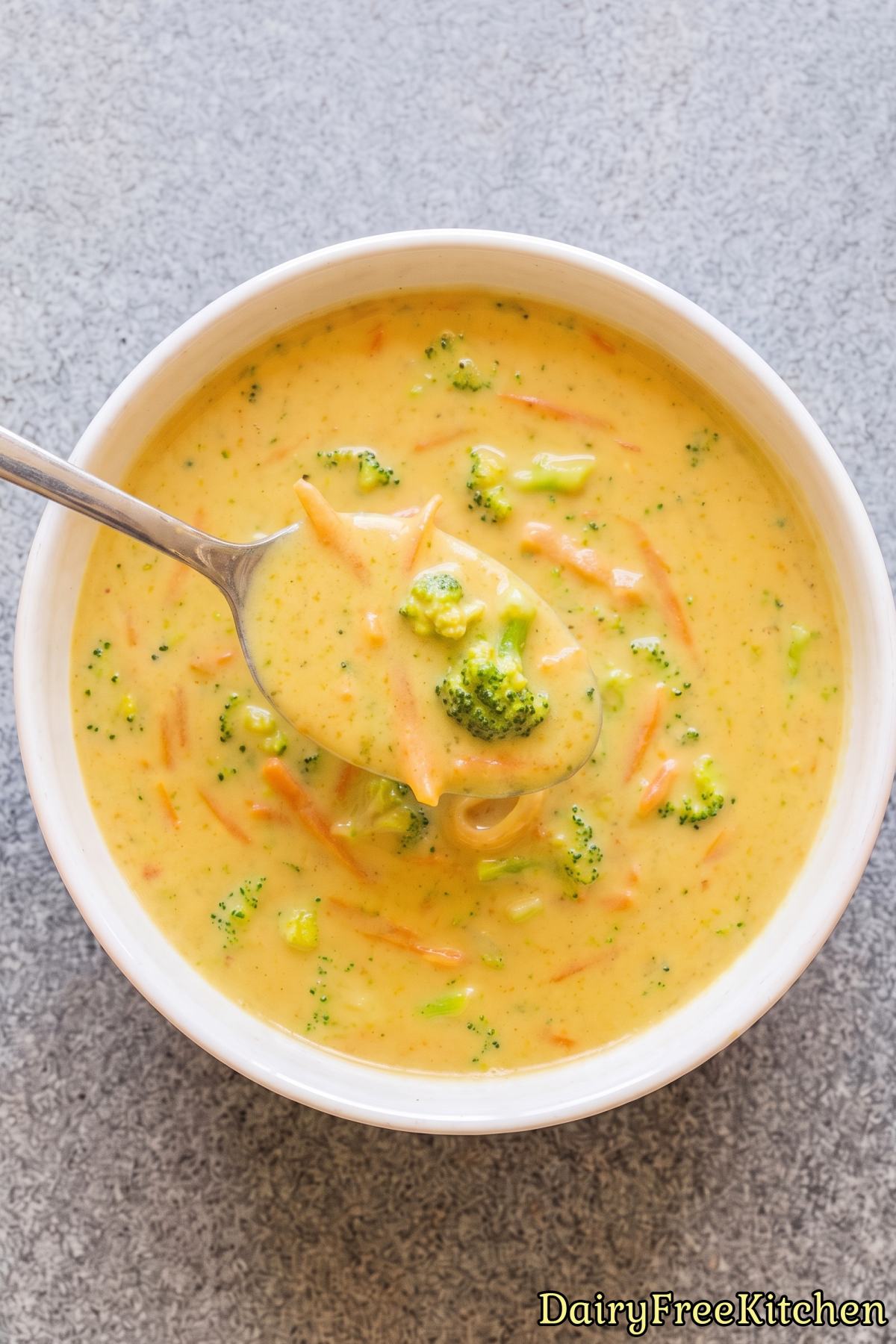 Hearty bowl of dairy free broccoli soup