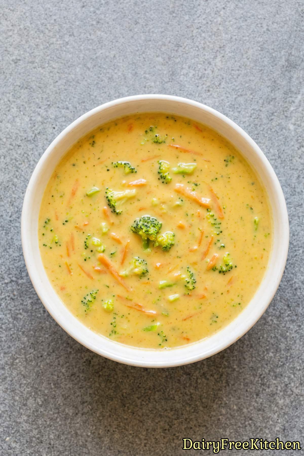 Creamy dairy free broccoli cheddar soup