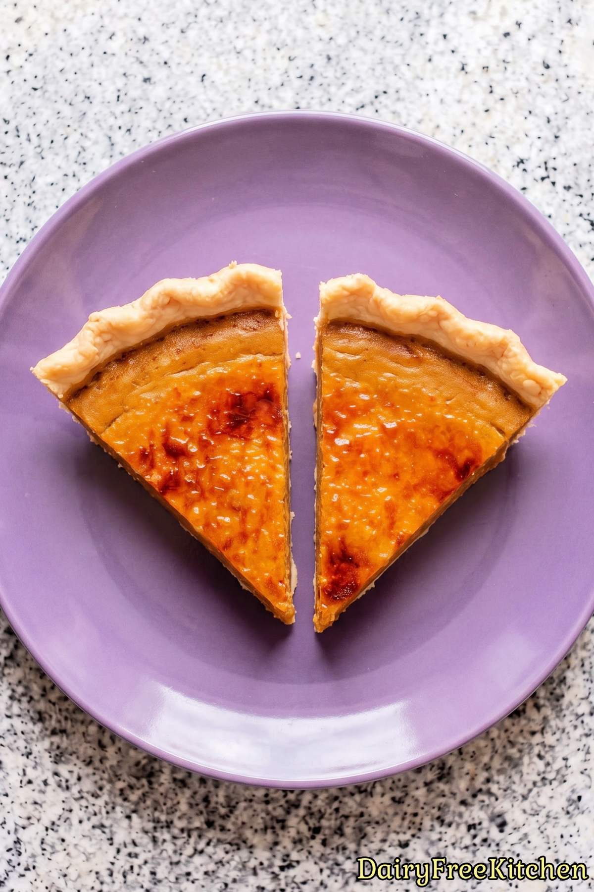 Crisp sugar crust dairy free pumpkin pie