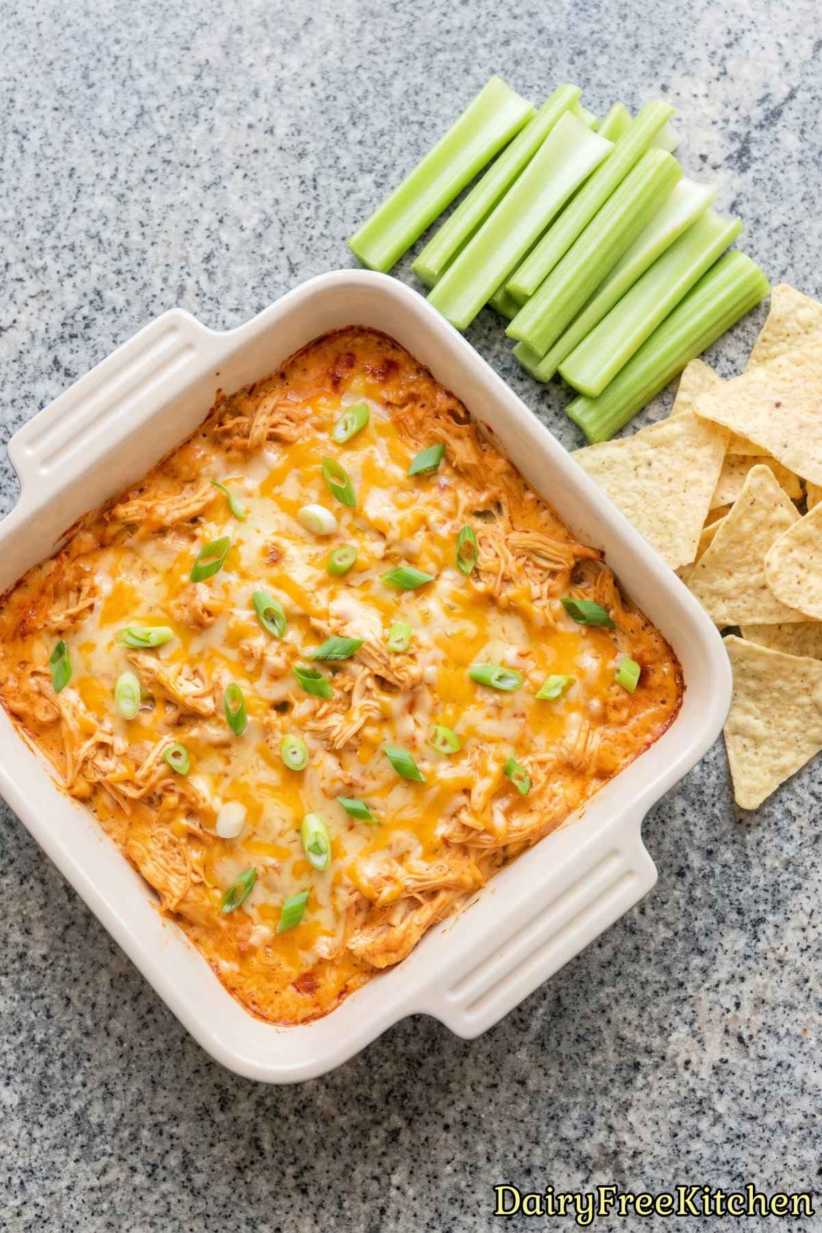 Zesty dairy free buffalo chicken dip