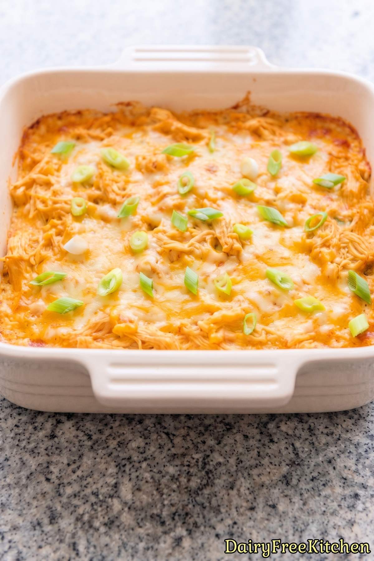 Dairy free buffalo chicken dip with chips