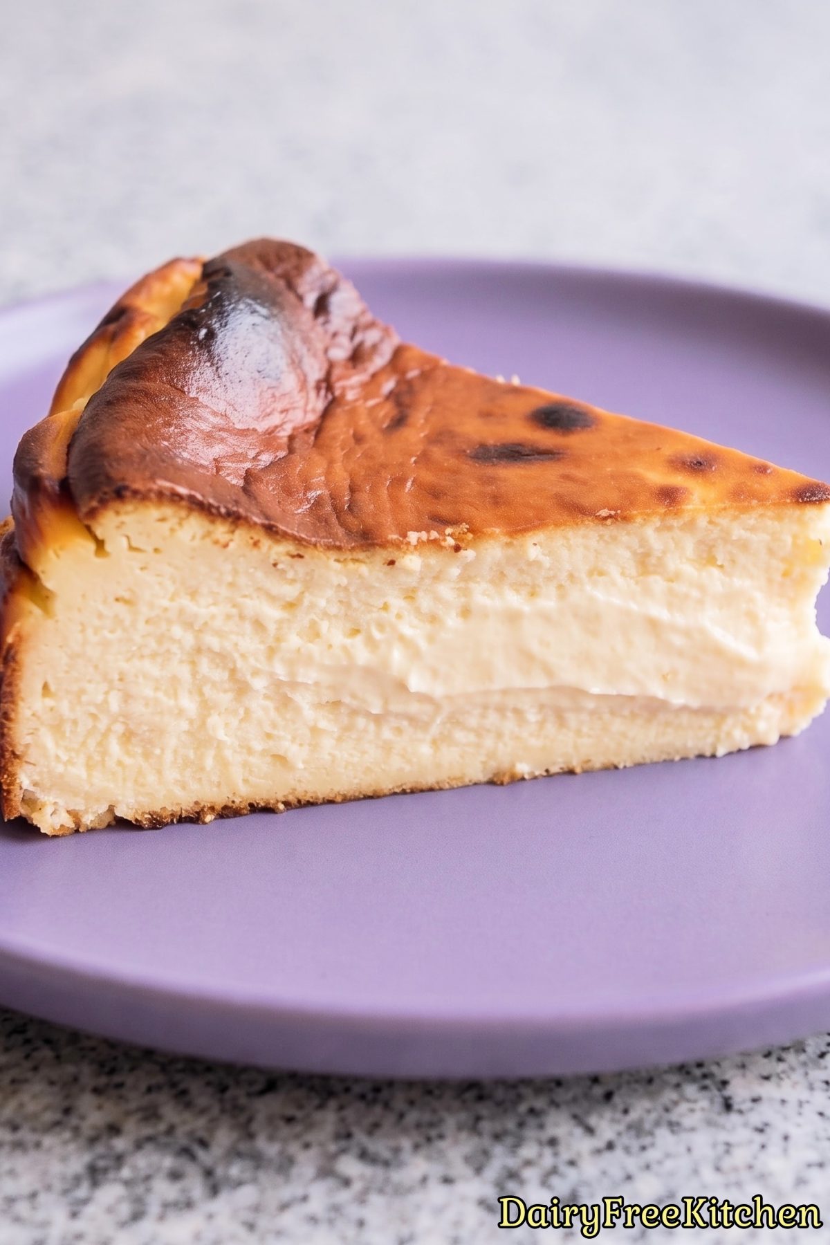 Homemade dairy free burnt cheesecake