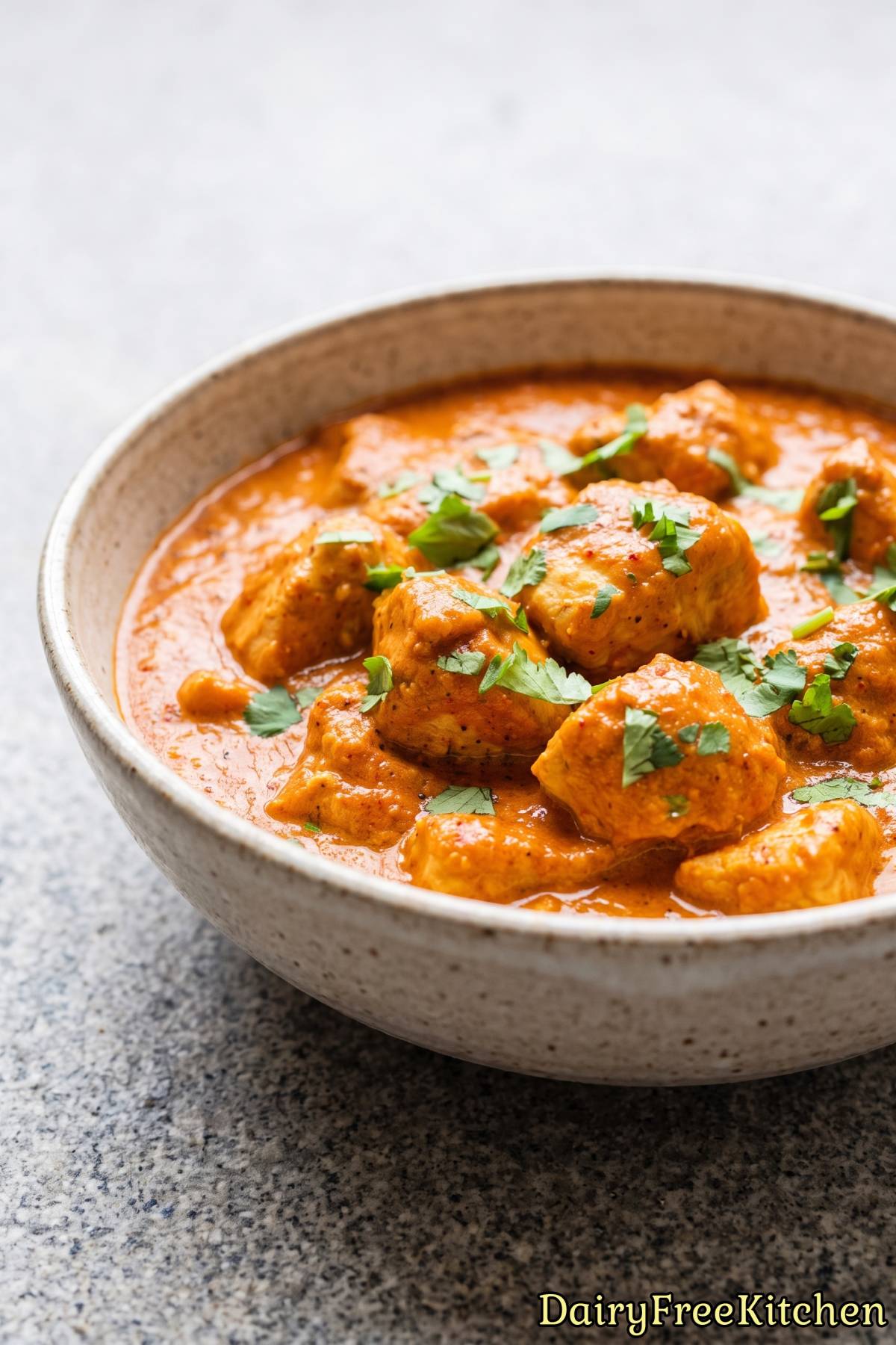 Rich and savory dairy free butter chicken