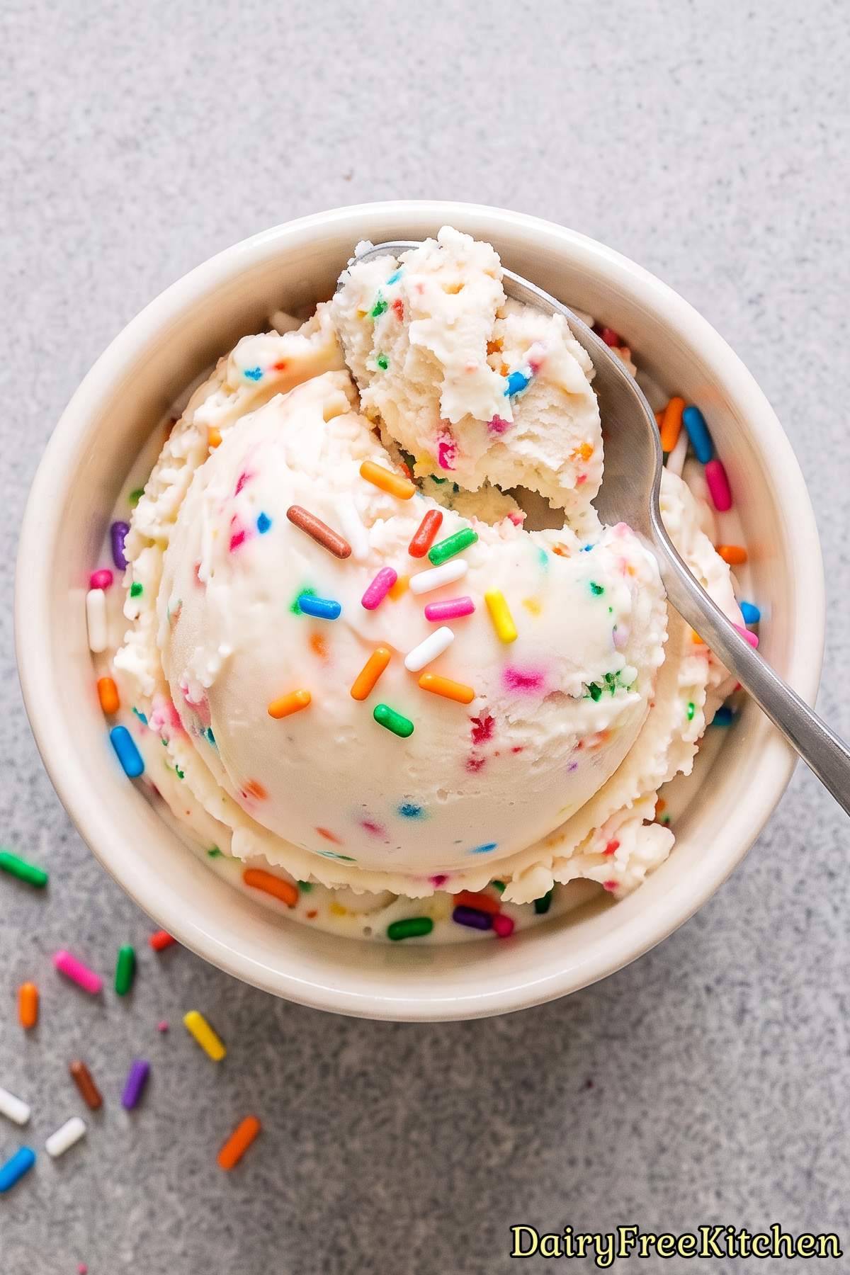 Rich plant-based cake batter ice cream