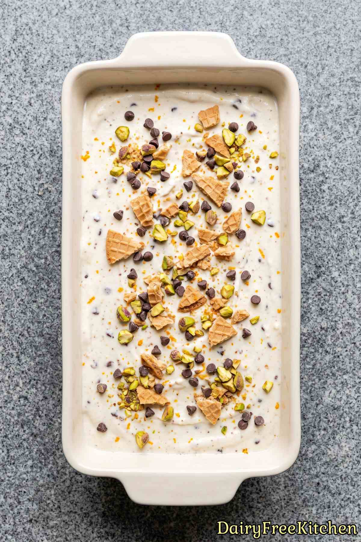 Rich and creamy dairy free cannoli ice cream