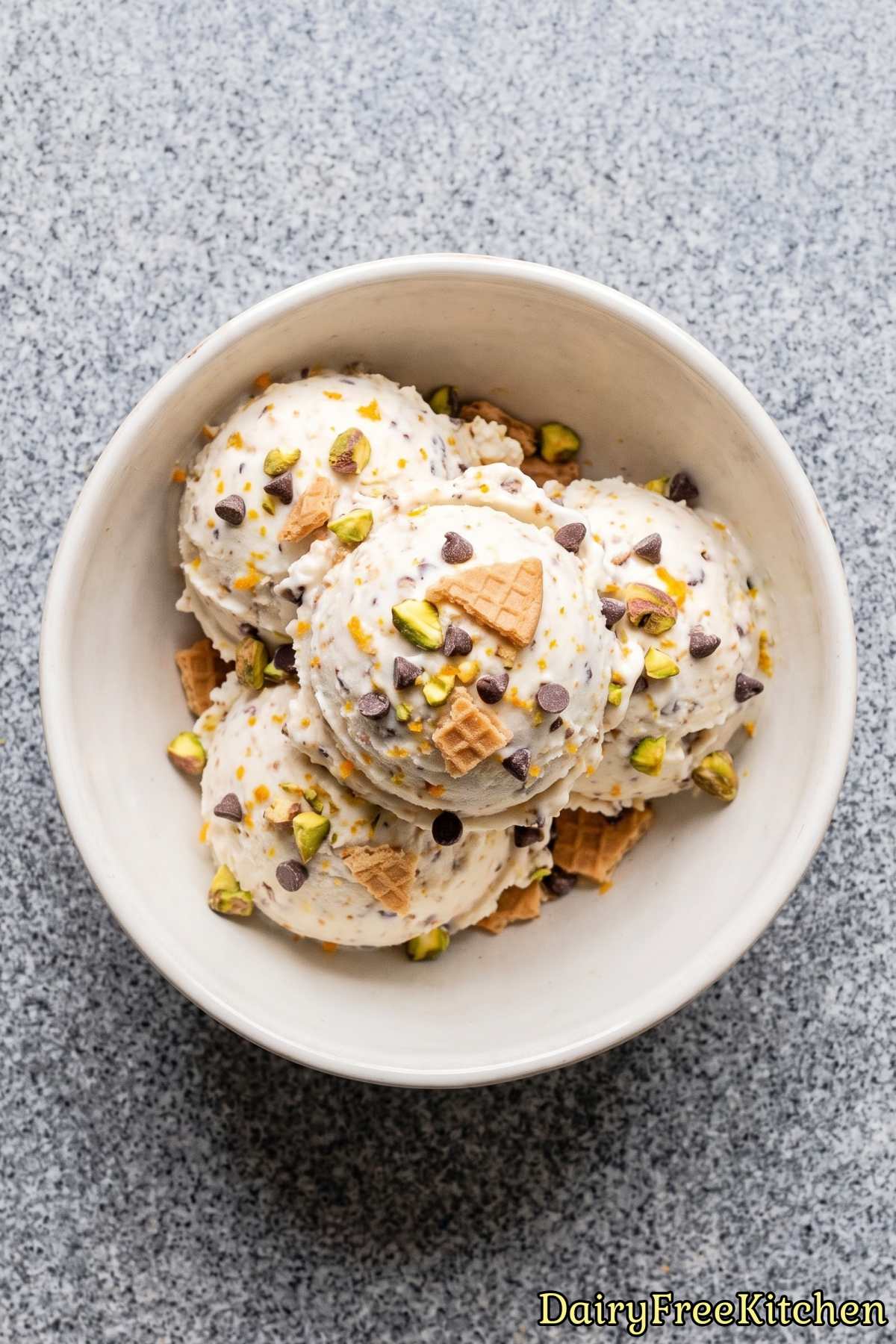 Homemade dairy free cannoli ice cream