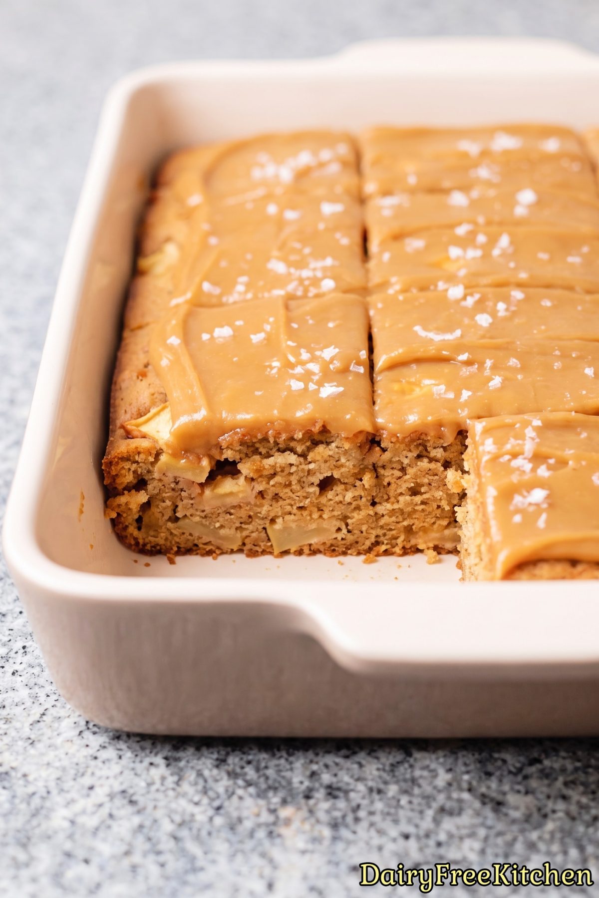 Dairy free caramel apple snack cake