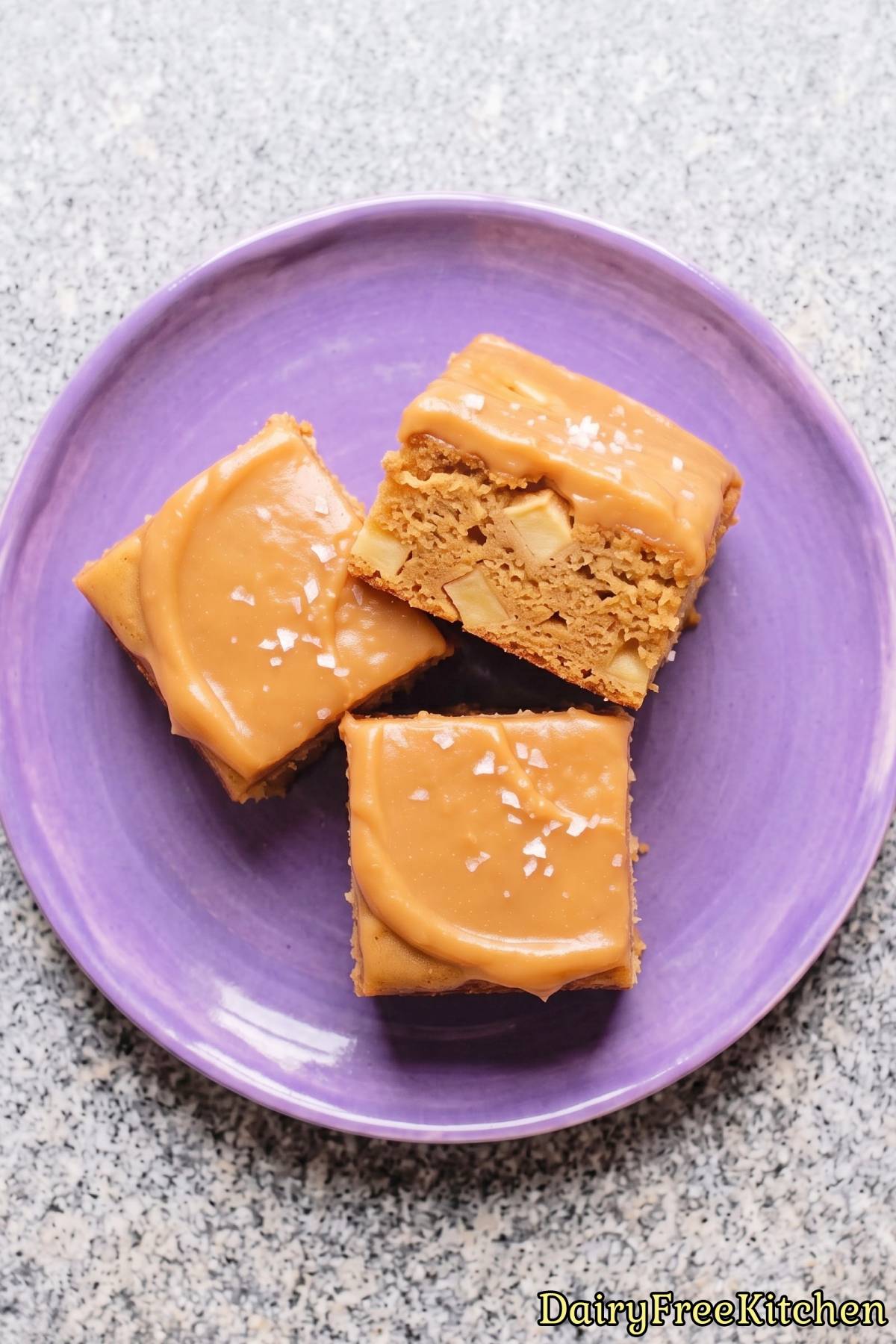 Glazed dairy free caramel apple cake