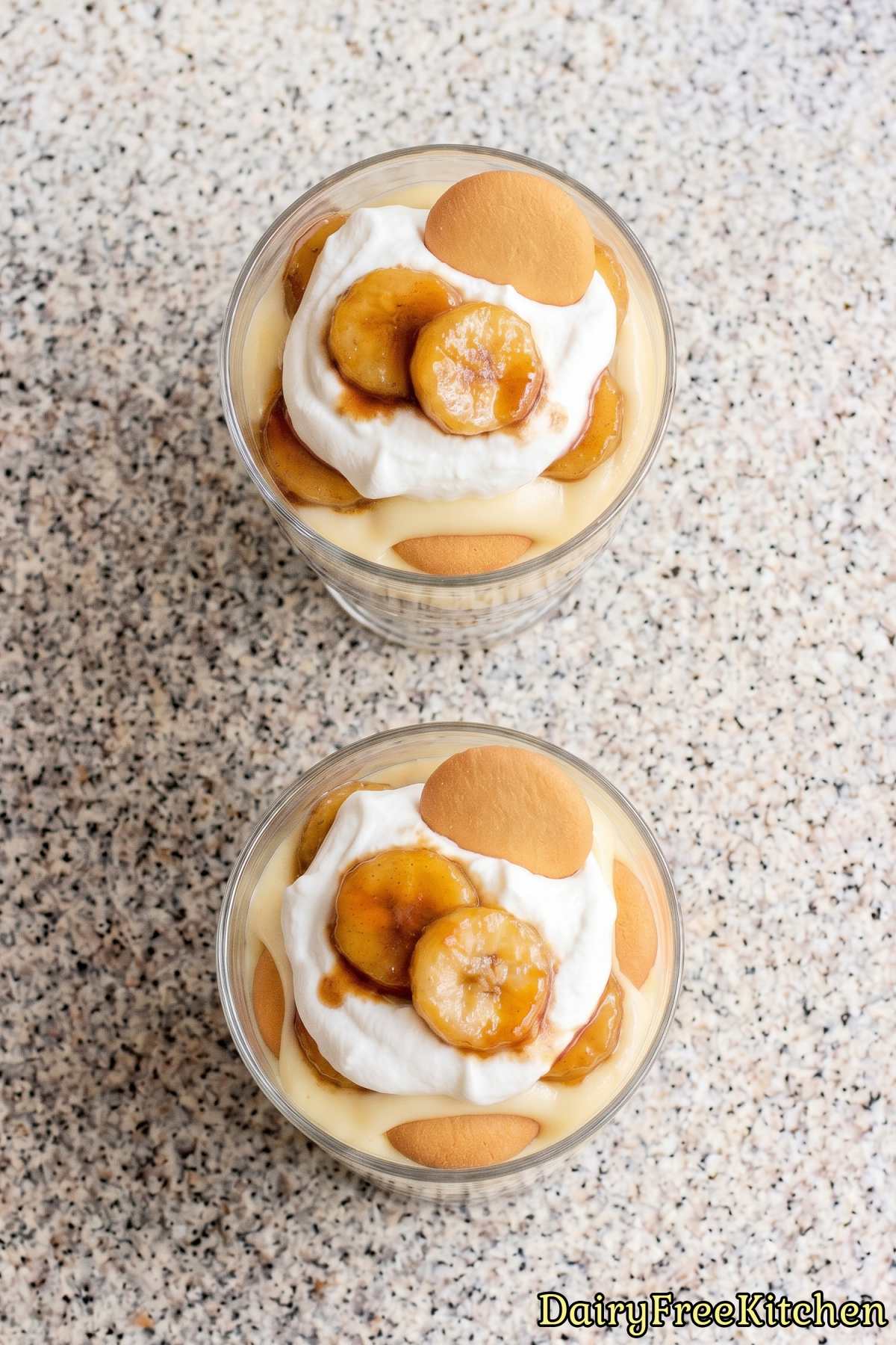 Dairy free caramelized banana pudding
