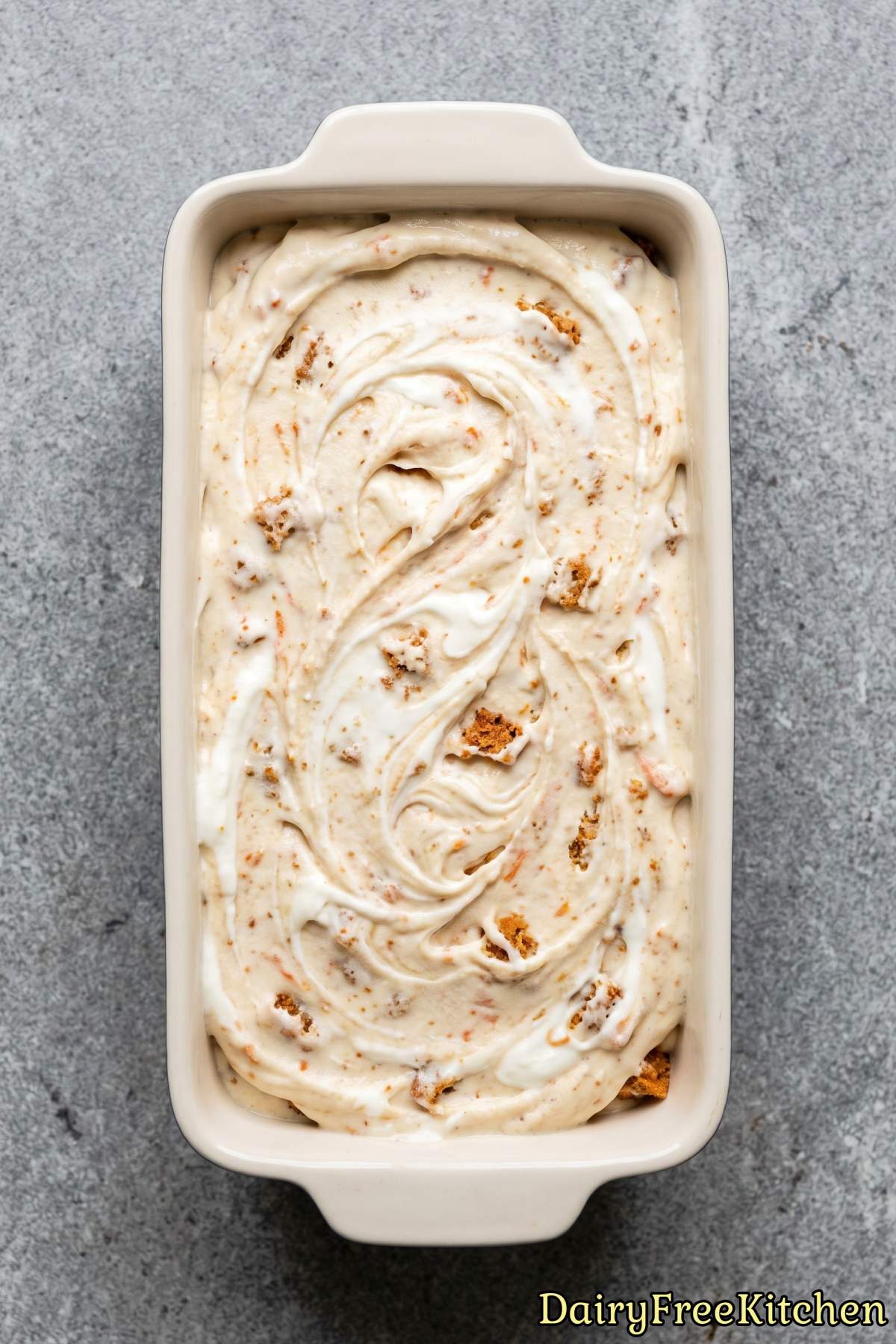 Spiced dairy free carrot cake ice cream