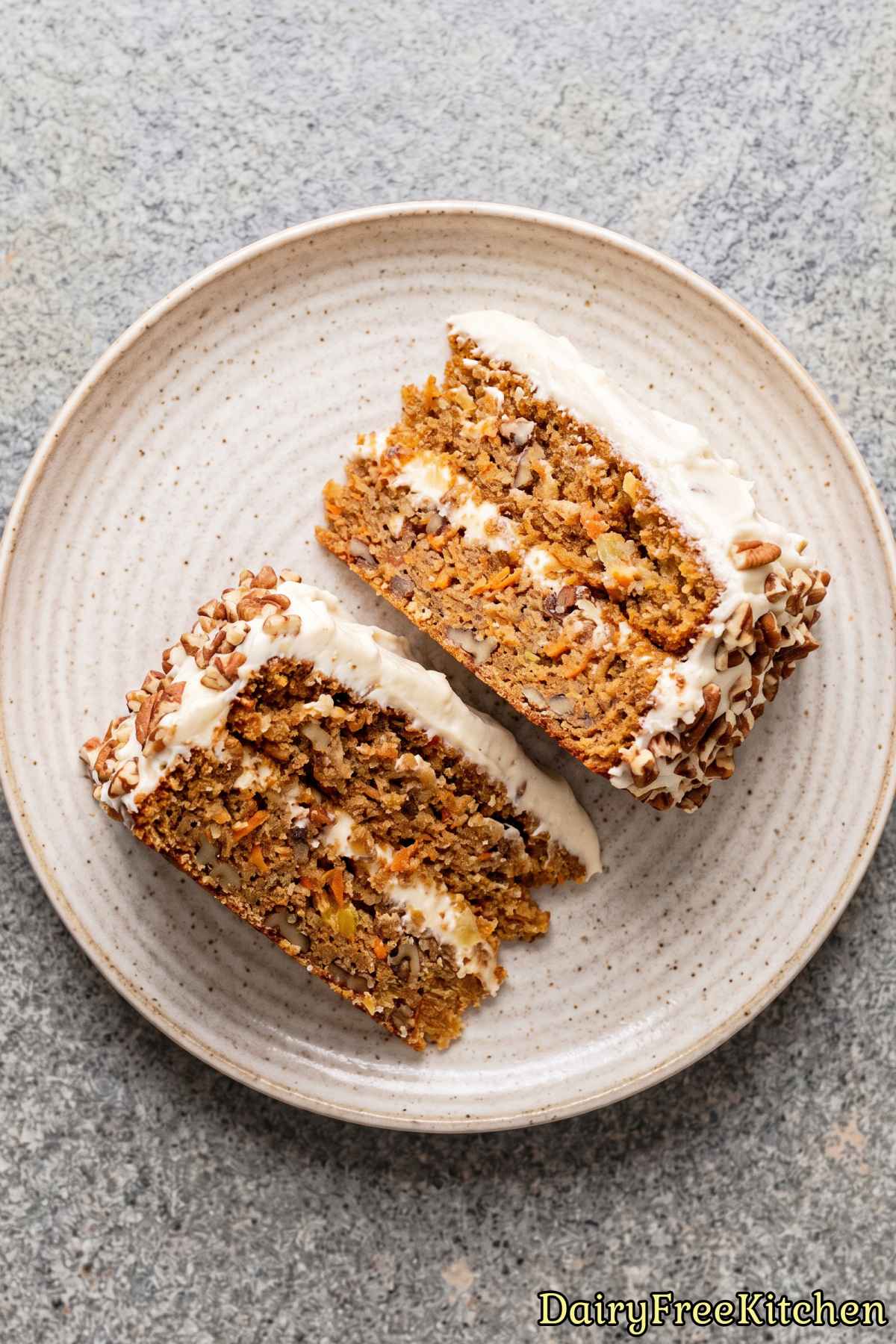 Dairy free carrot cake with cream cheese frosting