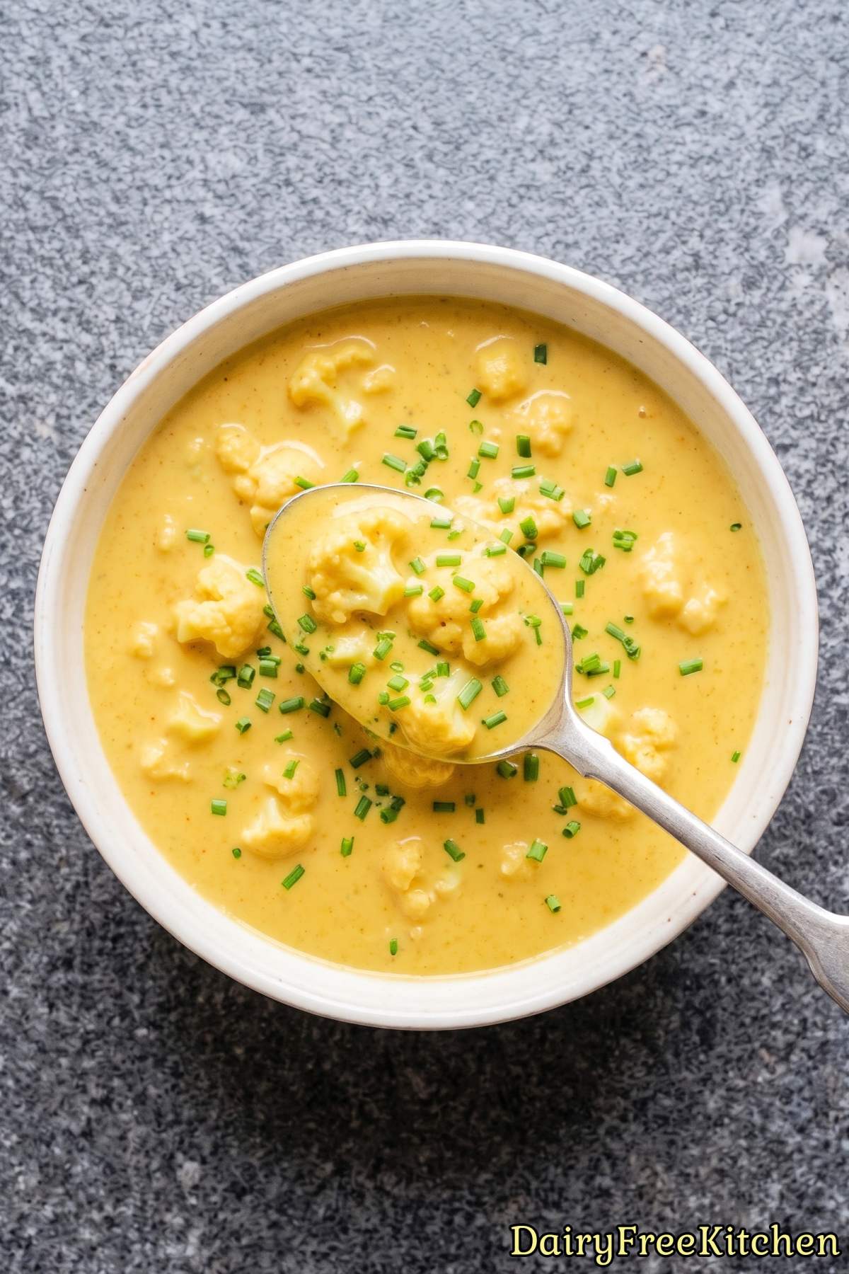 Homemade cauliflower cheese soup