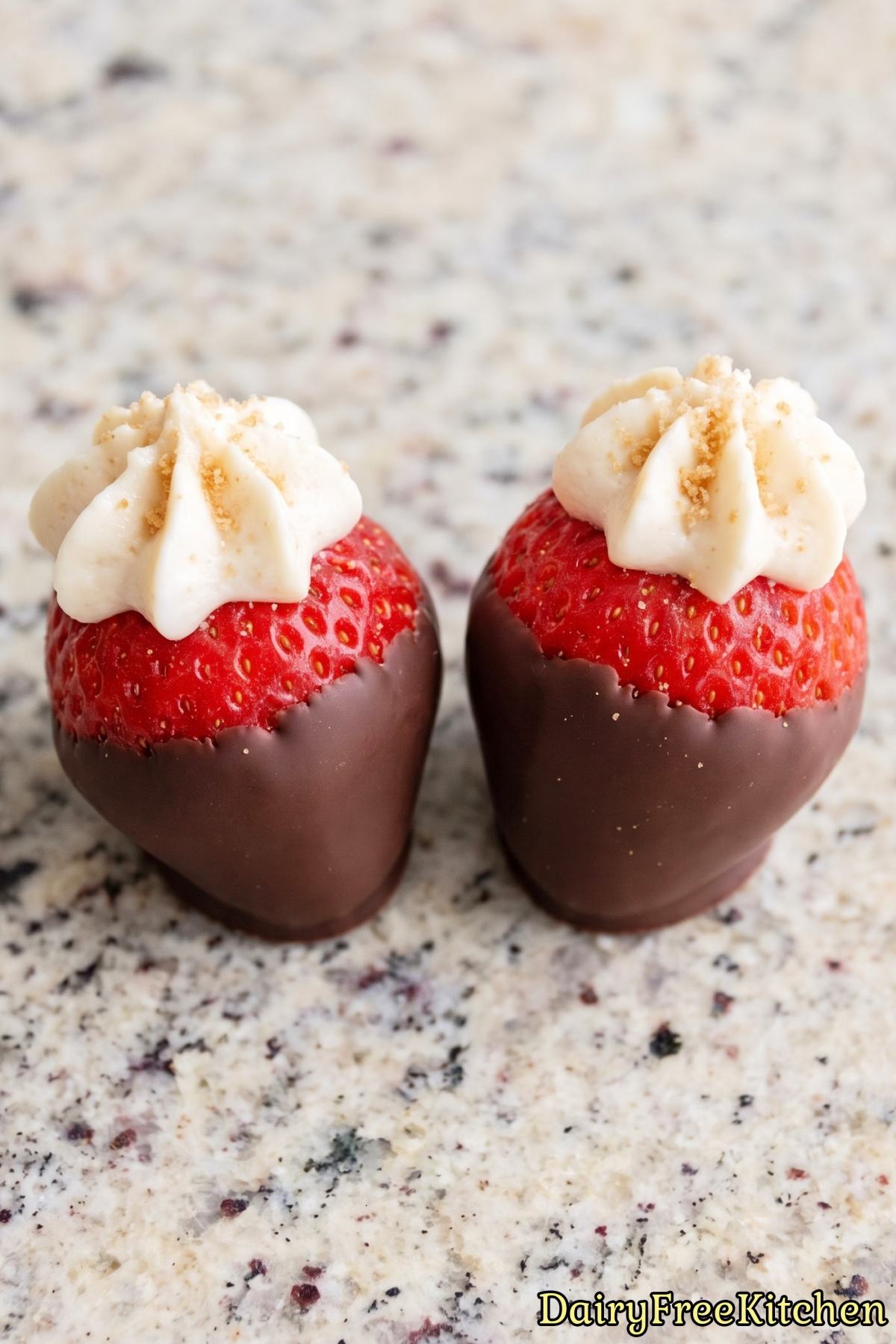 Dairy free cheesecake stuffed strawberries