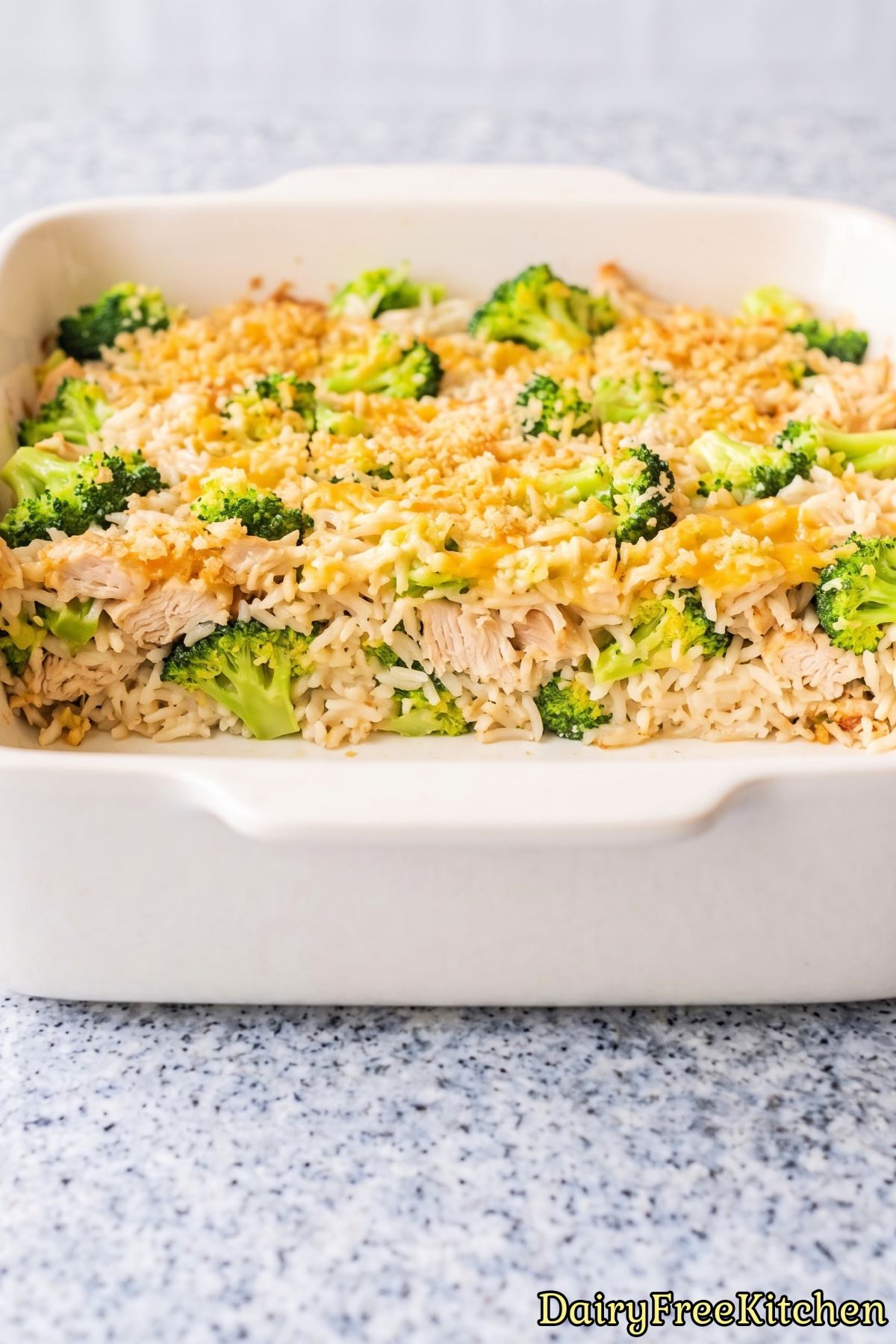 Hearty dairy free chicken rice bake