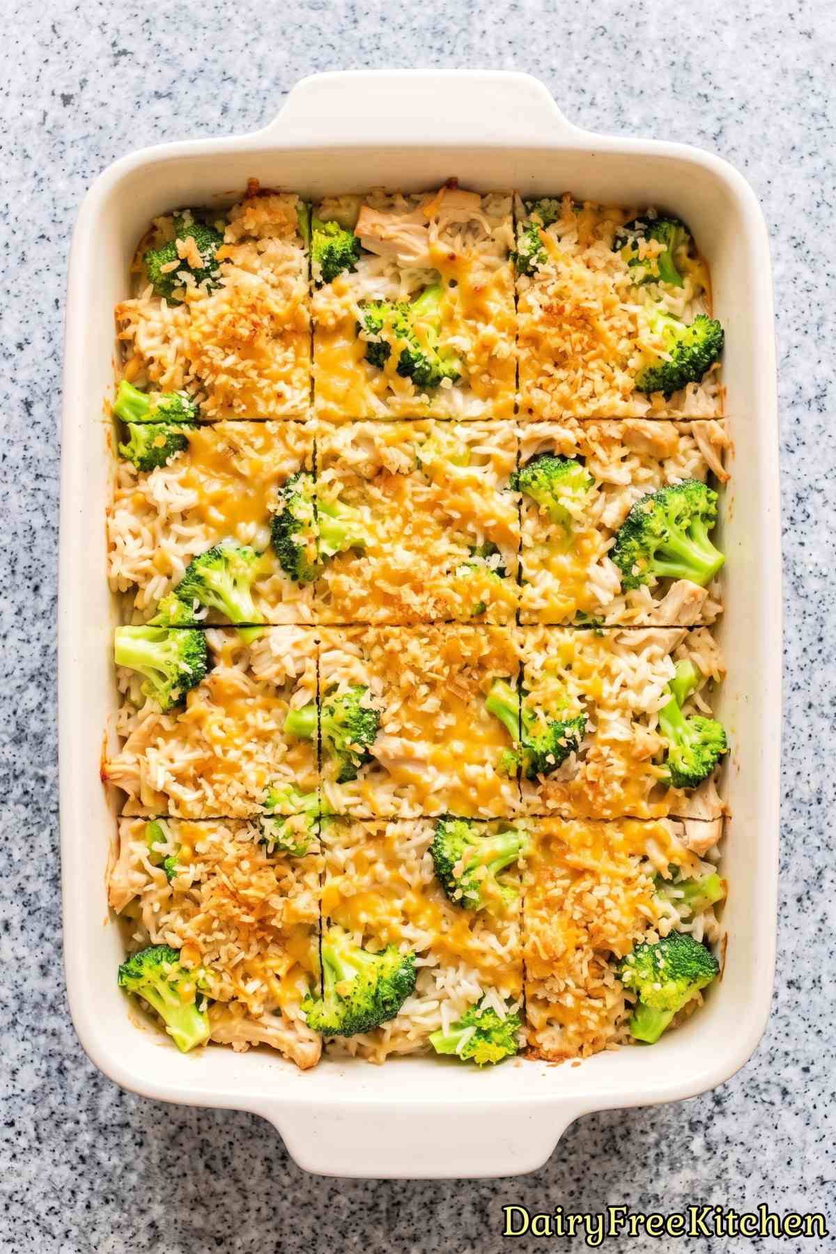 Homemade chicken broccoli rice casserole