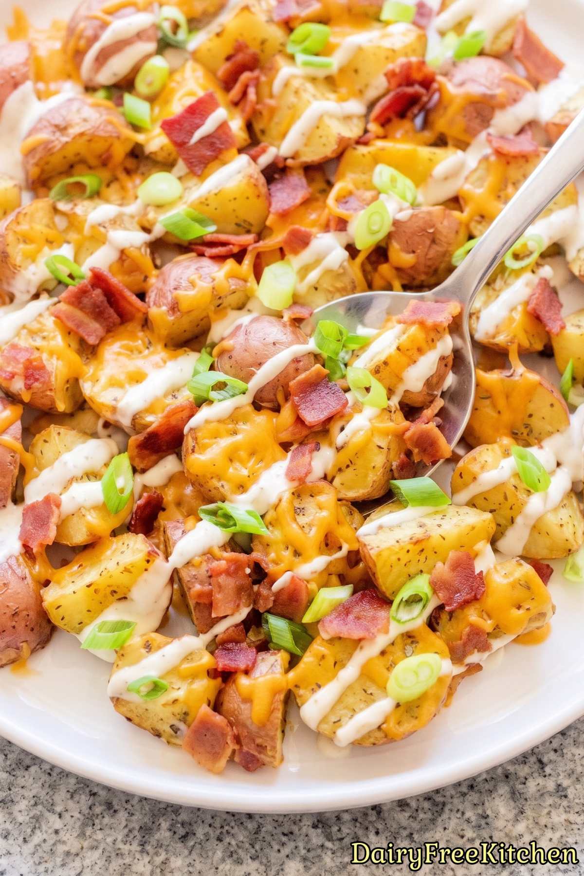Savory dairy free cheesy ranch potatoes