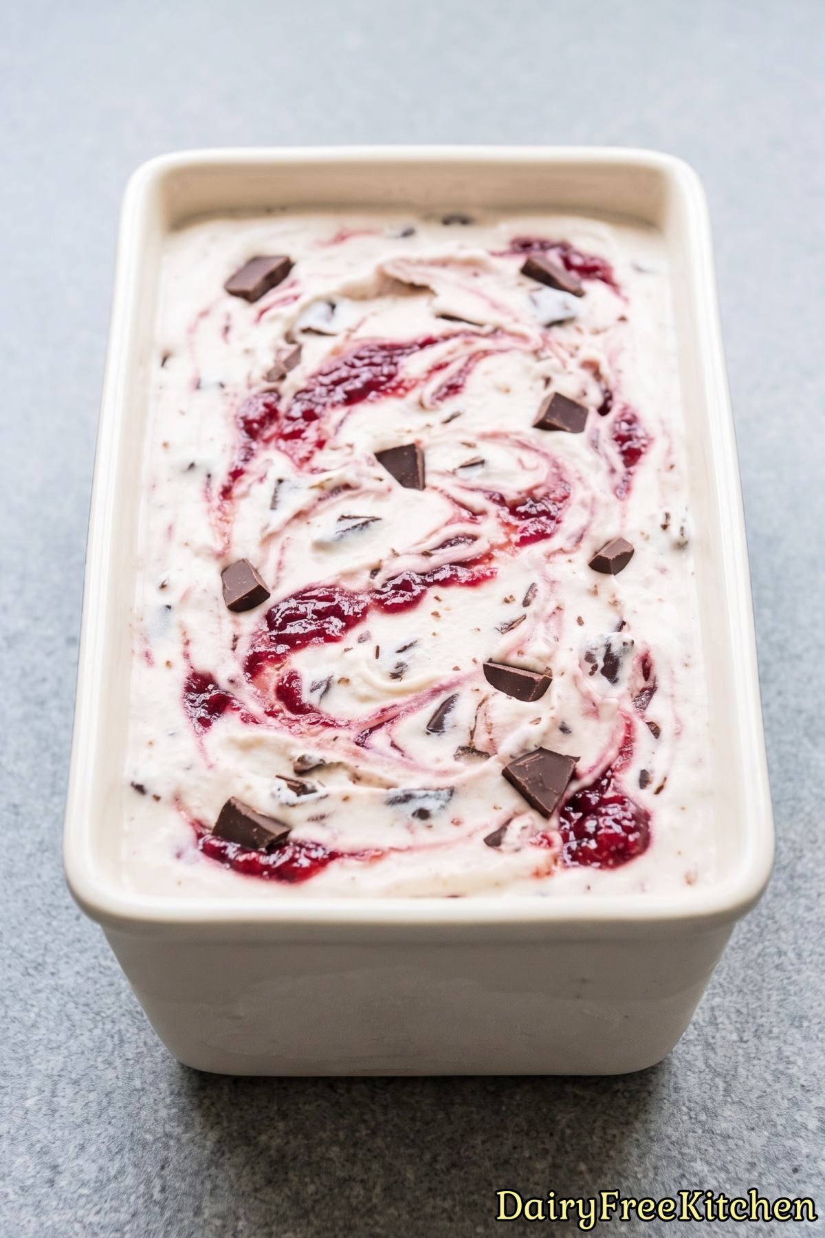 Easy homemade dairy free cherry ice cream