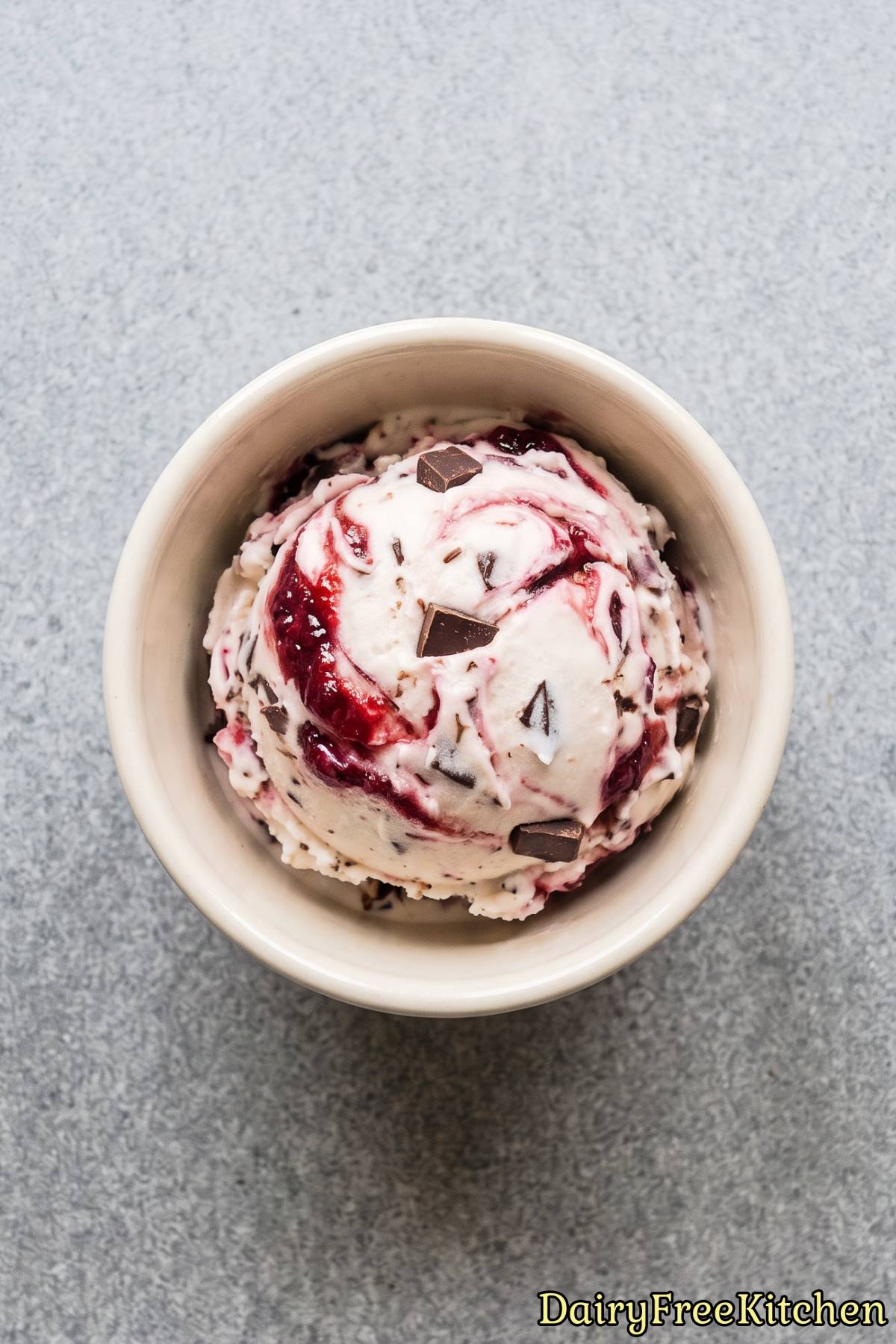 Fresh cherry chocolate chunk dairy free ice cream