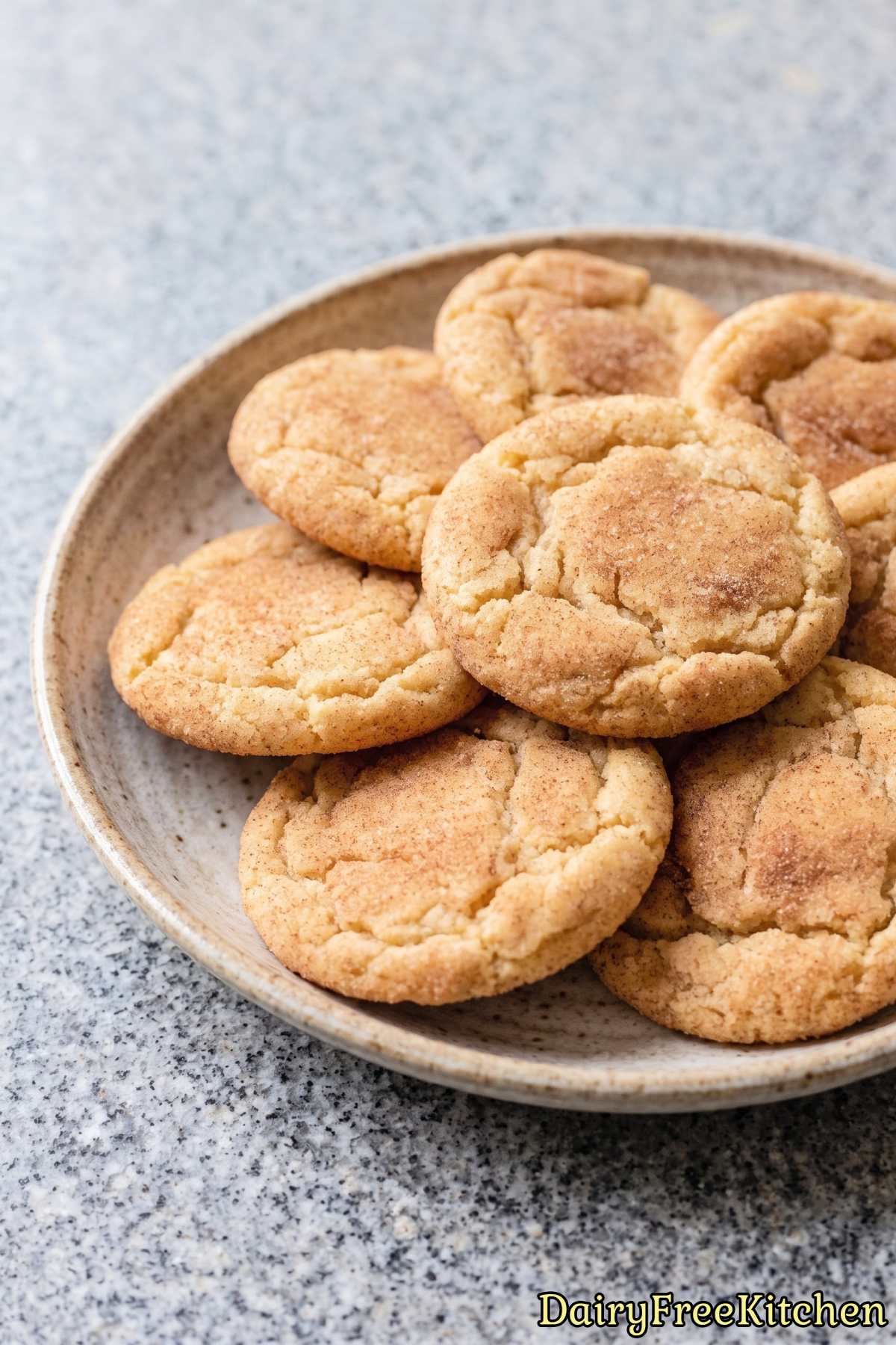 Fresh chewy dairy free snickerdoodles