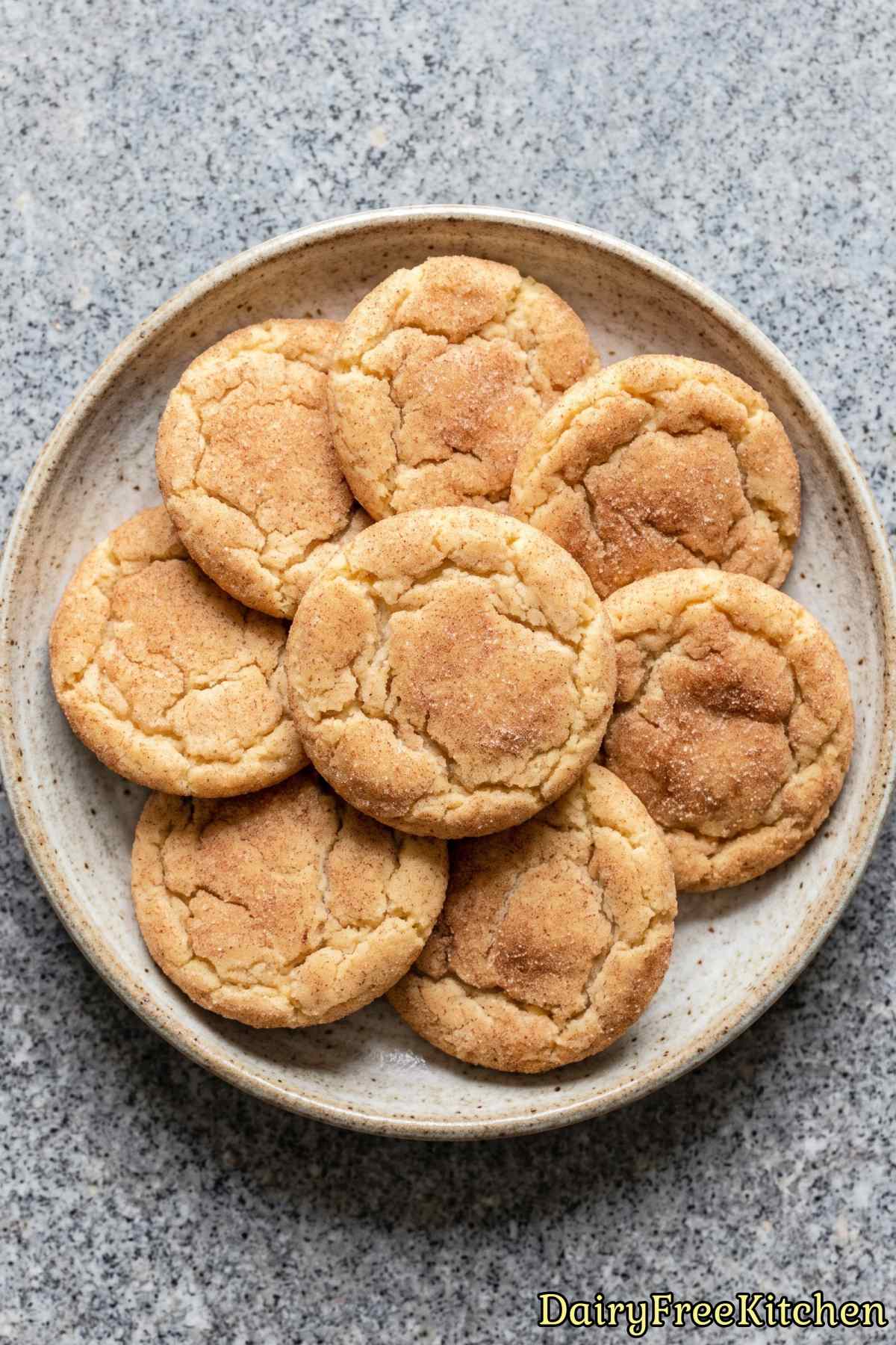 Dairy free chewy snickerdoodle cookies