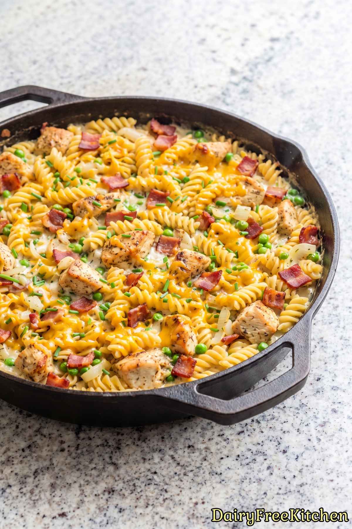 Comforting dairy free chicken bacon ranch bake