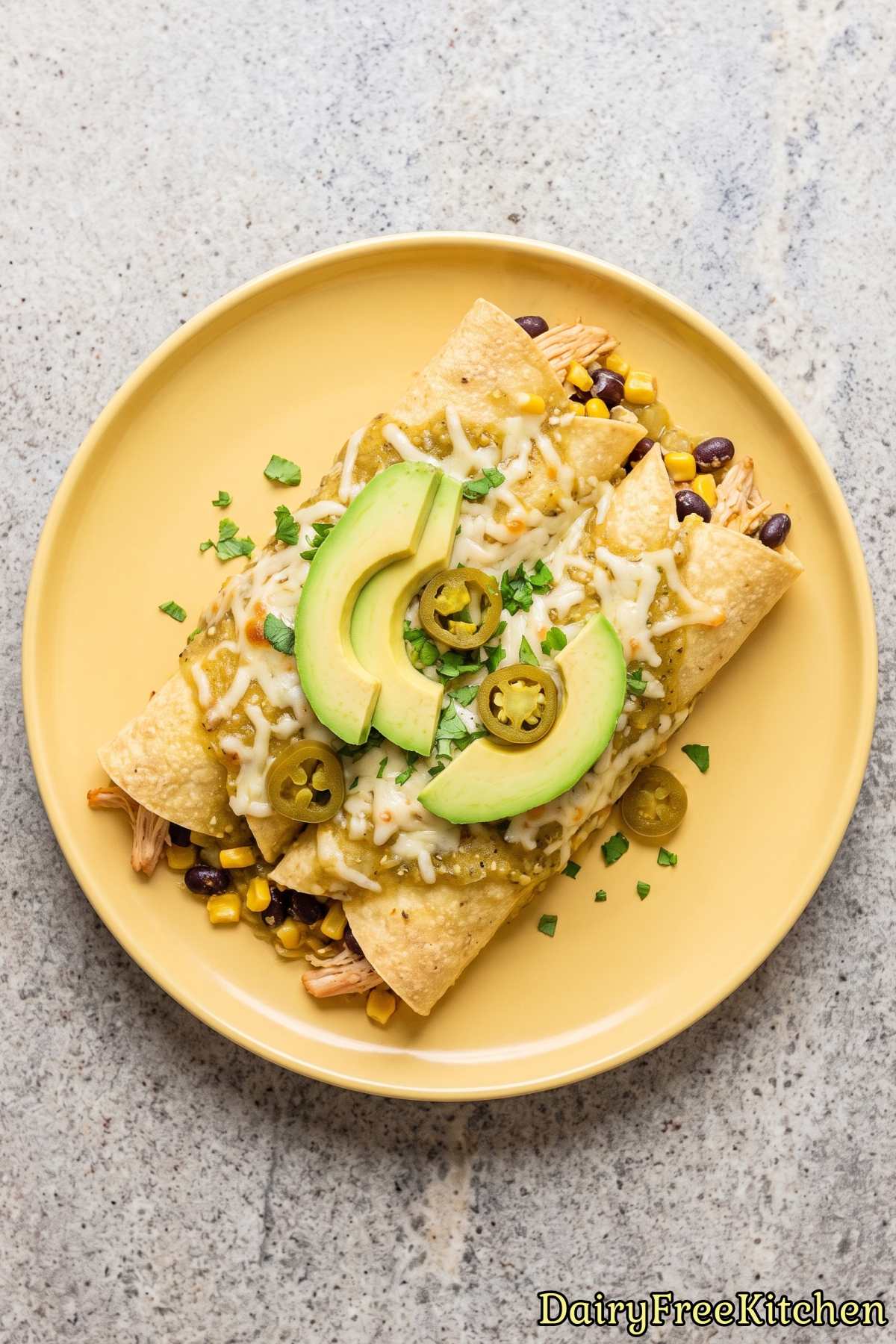Savory salsa verde chicken enchiladas