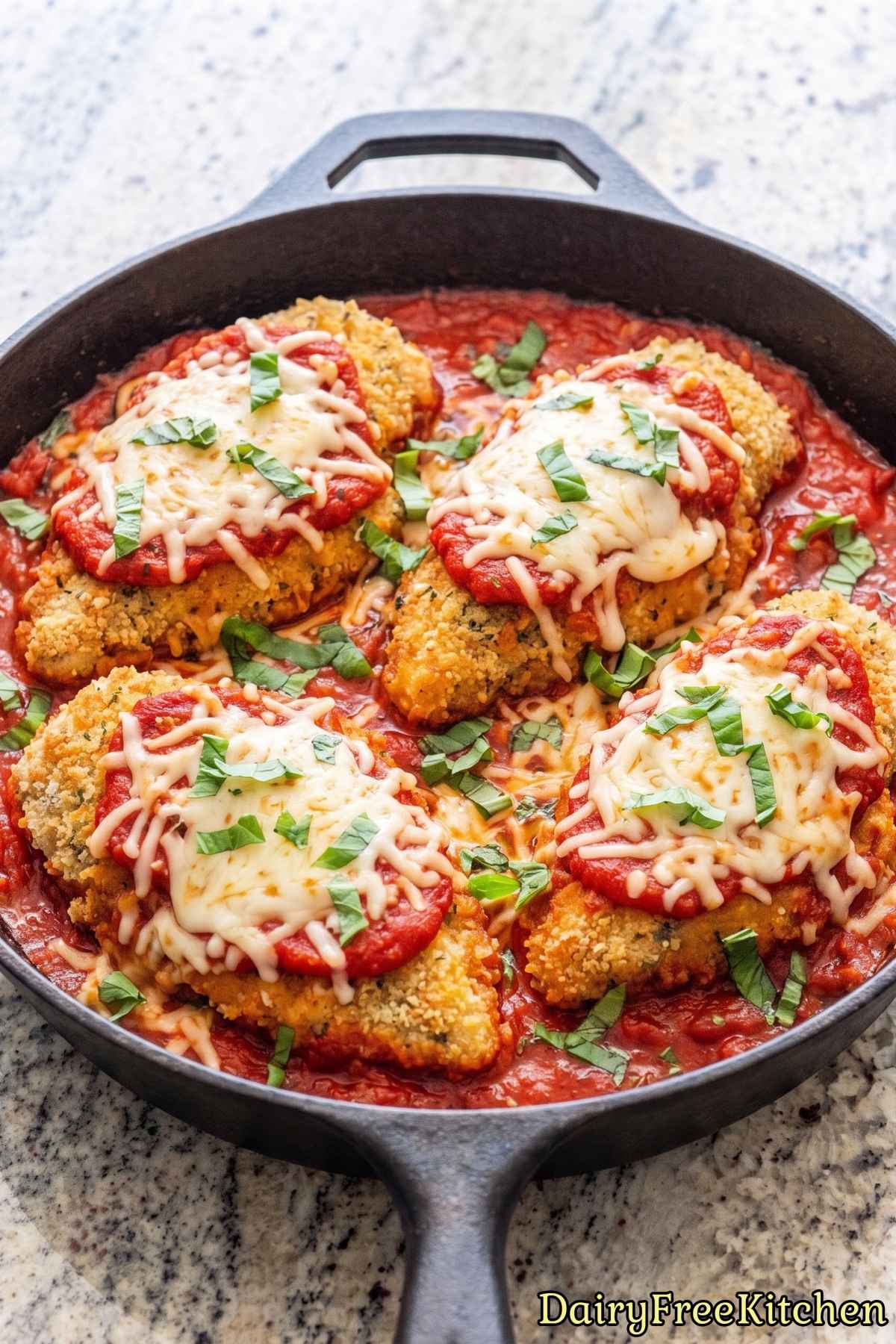 Easy homemade dairy free chicken parmesan