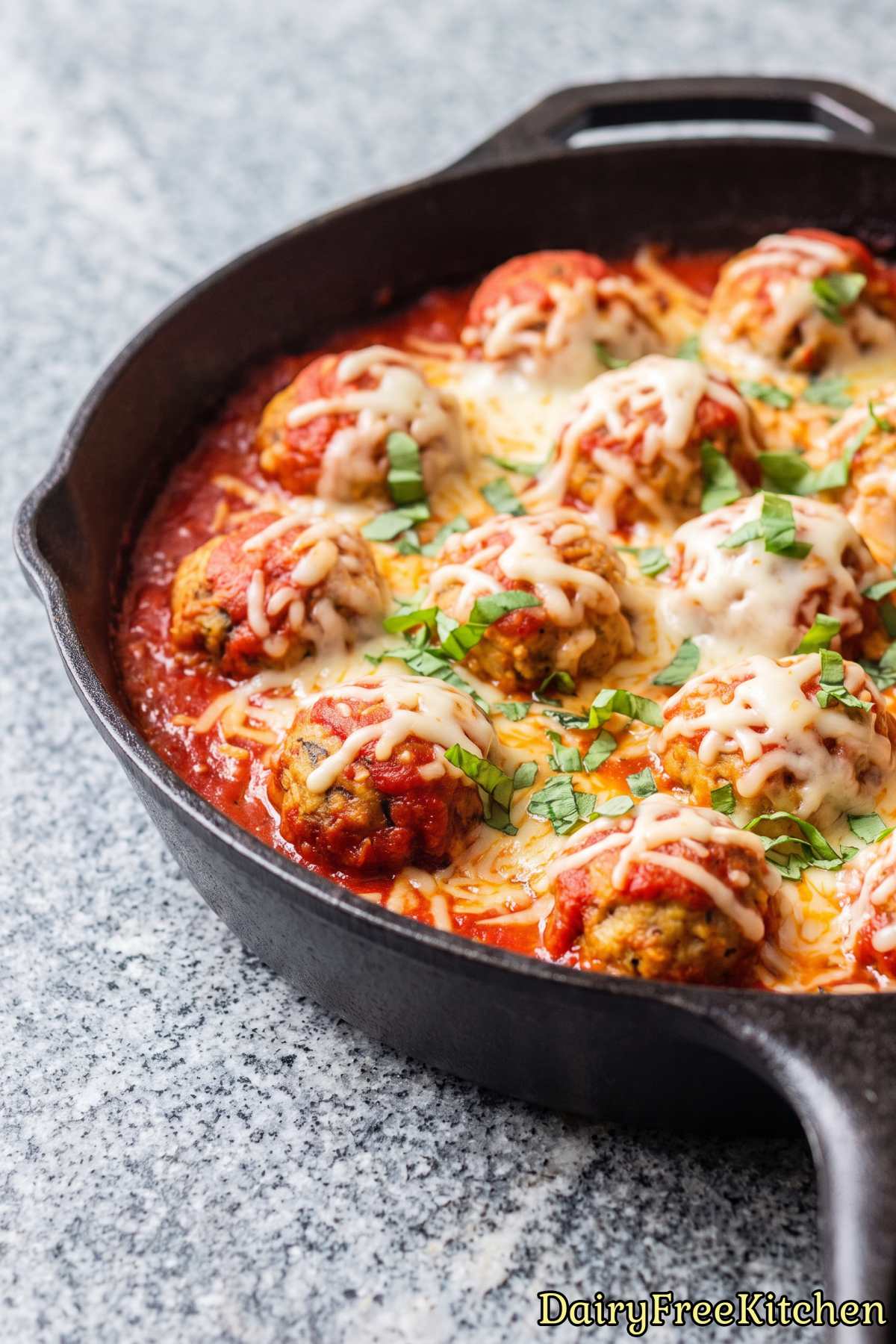 Warm chicken parmesan meatballs dairy free.
