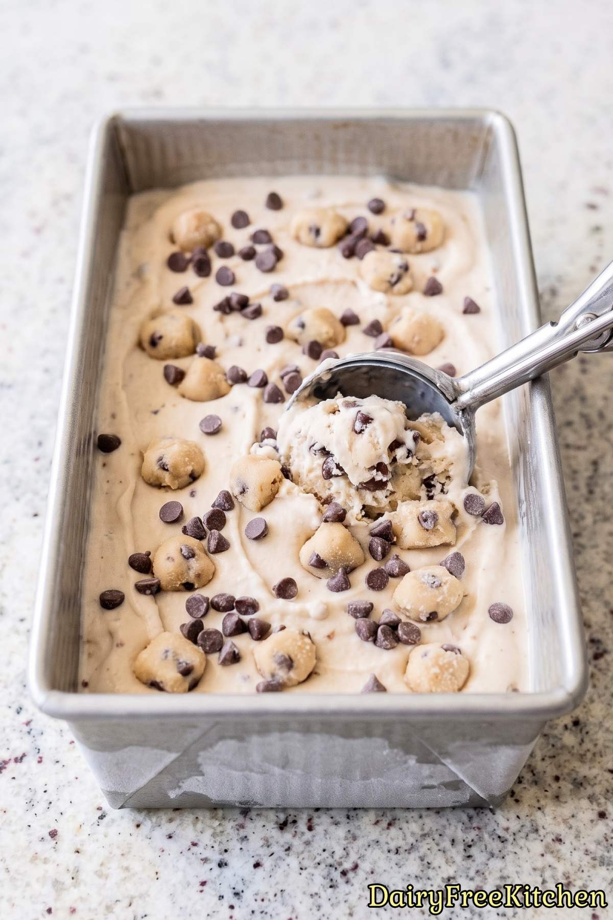 Fresh dairy free cookie dough ice cream bowl