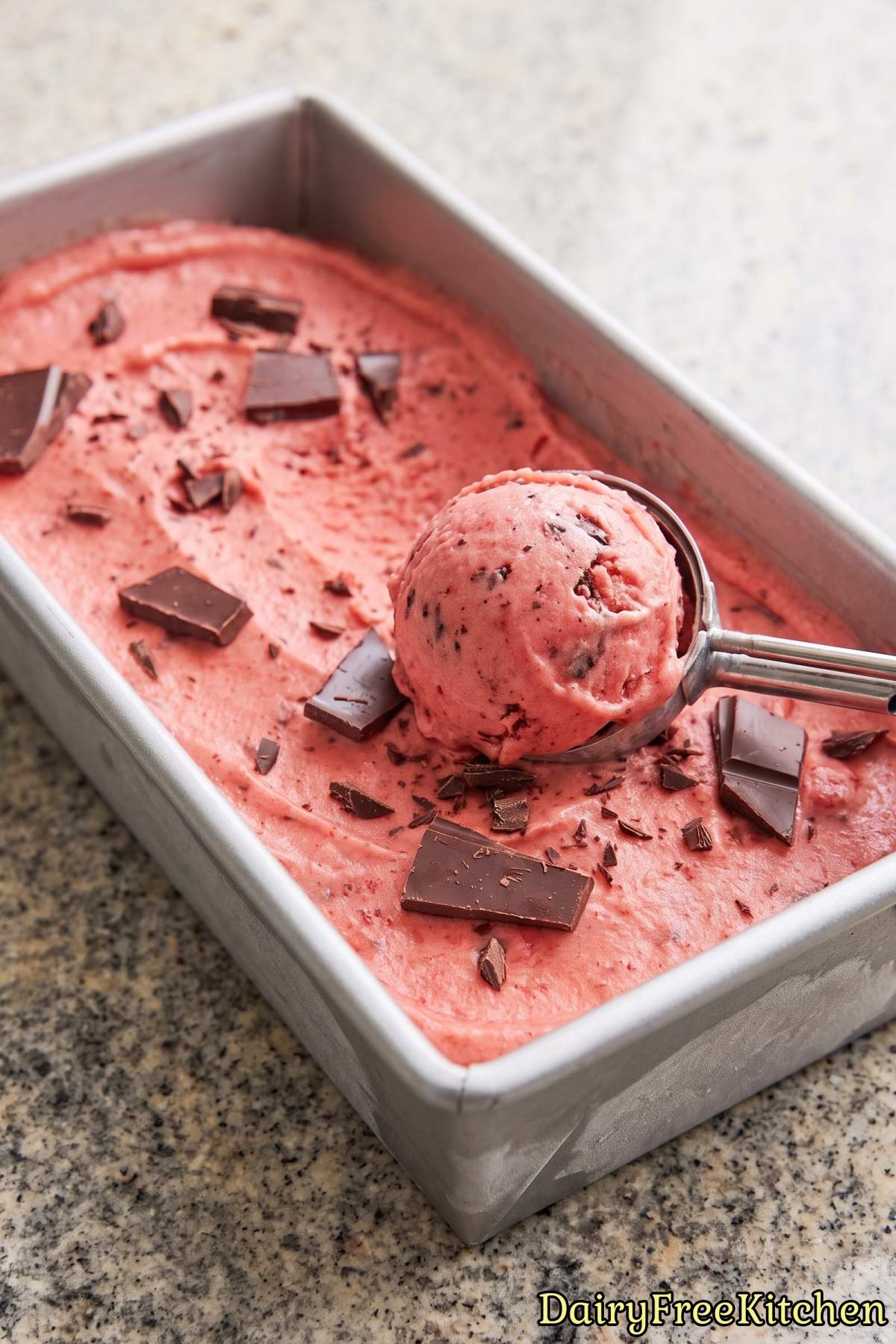 Rich chocolate covered strawberry ice cream