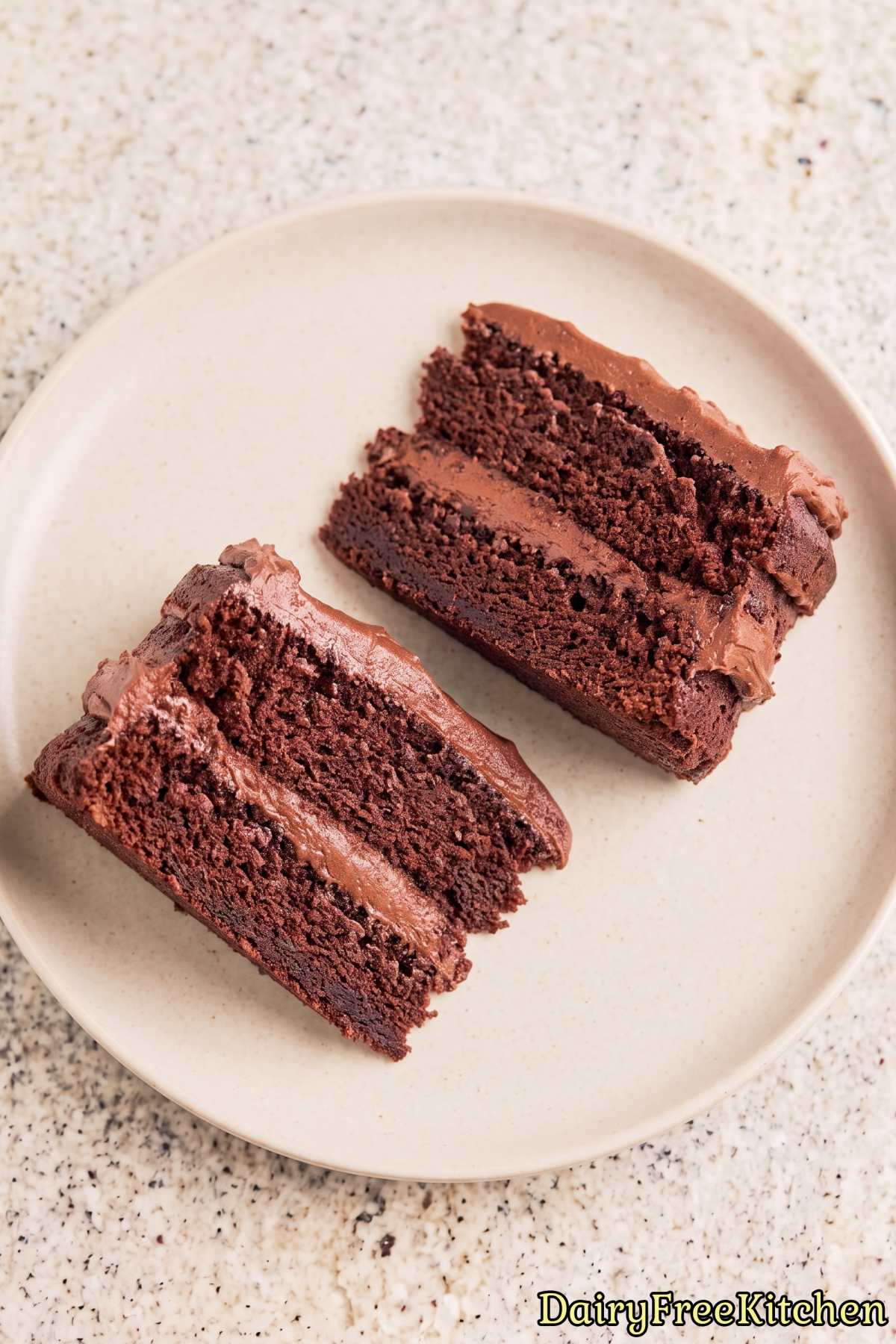 Homemade dairy free chocolate fudge cake