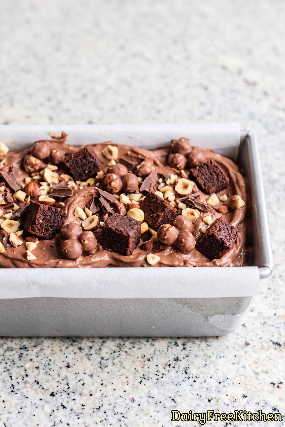 Vegan chocolate hazelnut brownie ice cream