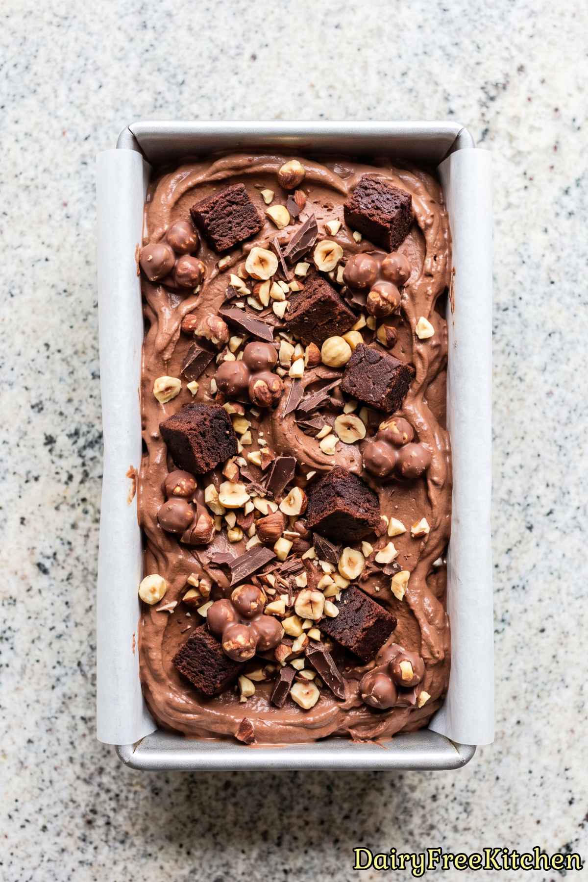 Creamy dairy free chocolate brownie ice cream