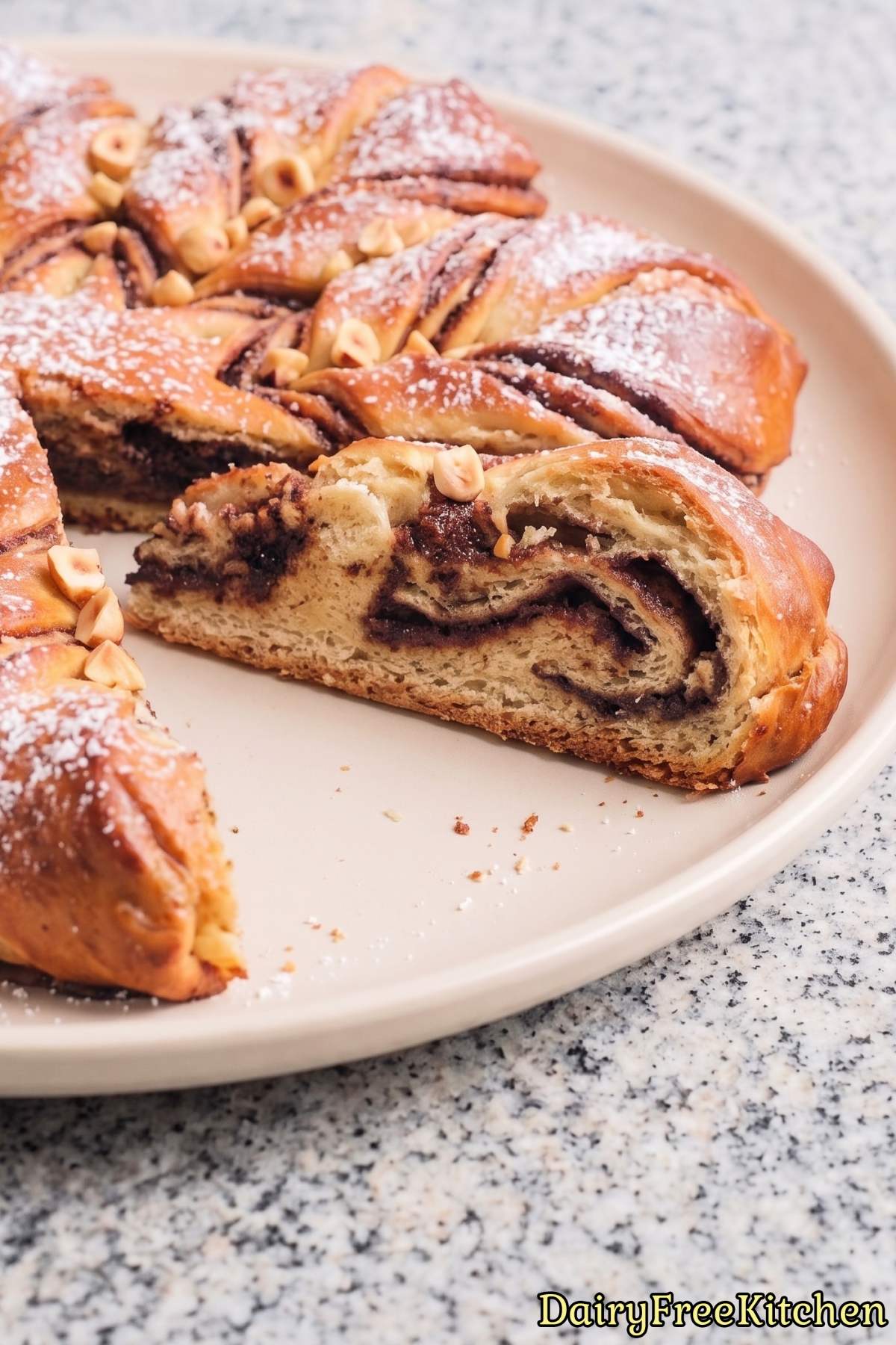 Dairy free chocolate hazelnut star bread