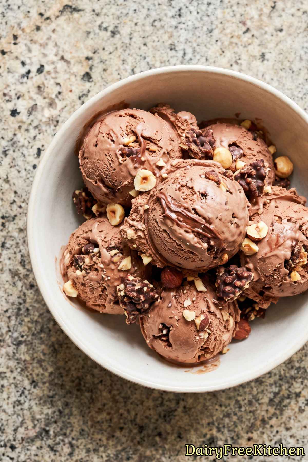 Fresh dairy free chocolate hazelnut crunch