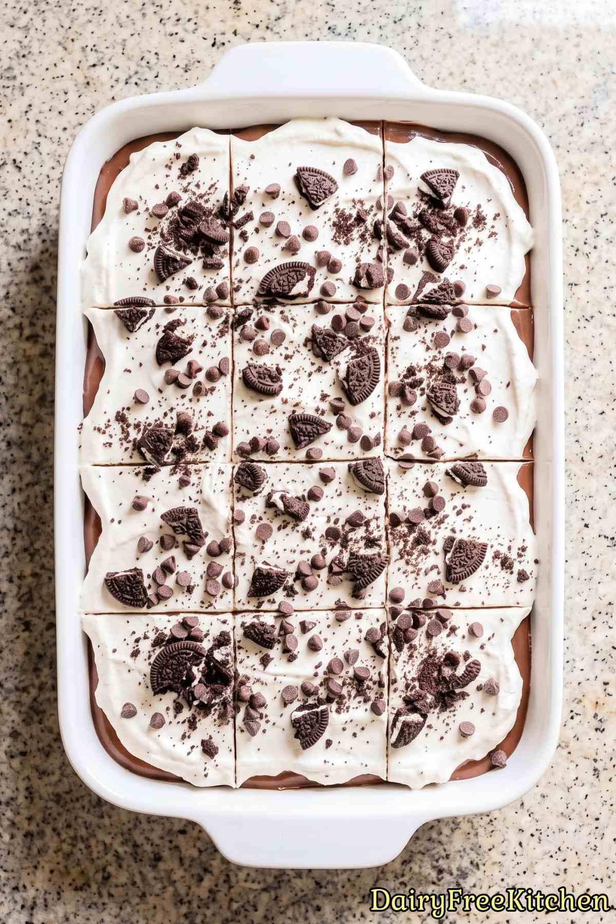 Easy layered dairy free chocolate lasagna