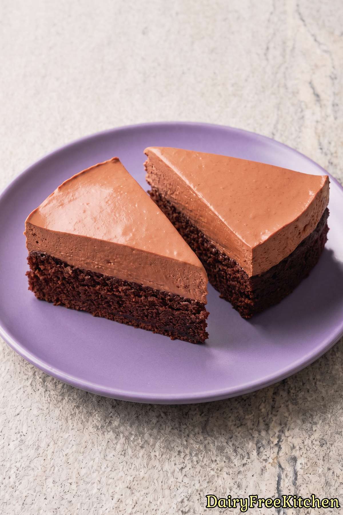 Decadent dairy free chocolate mousse cake