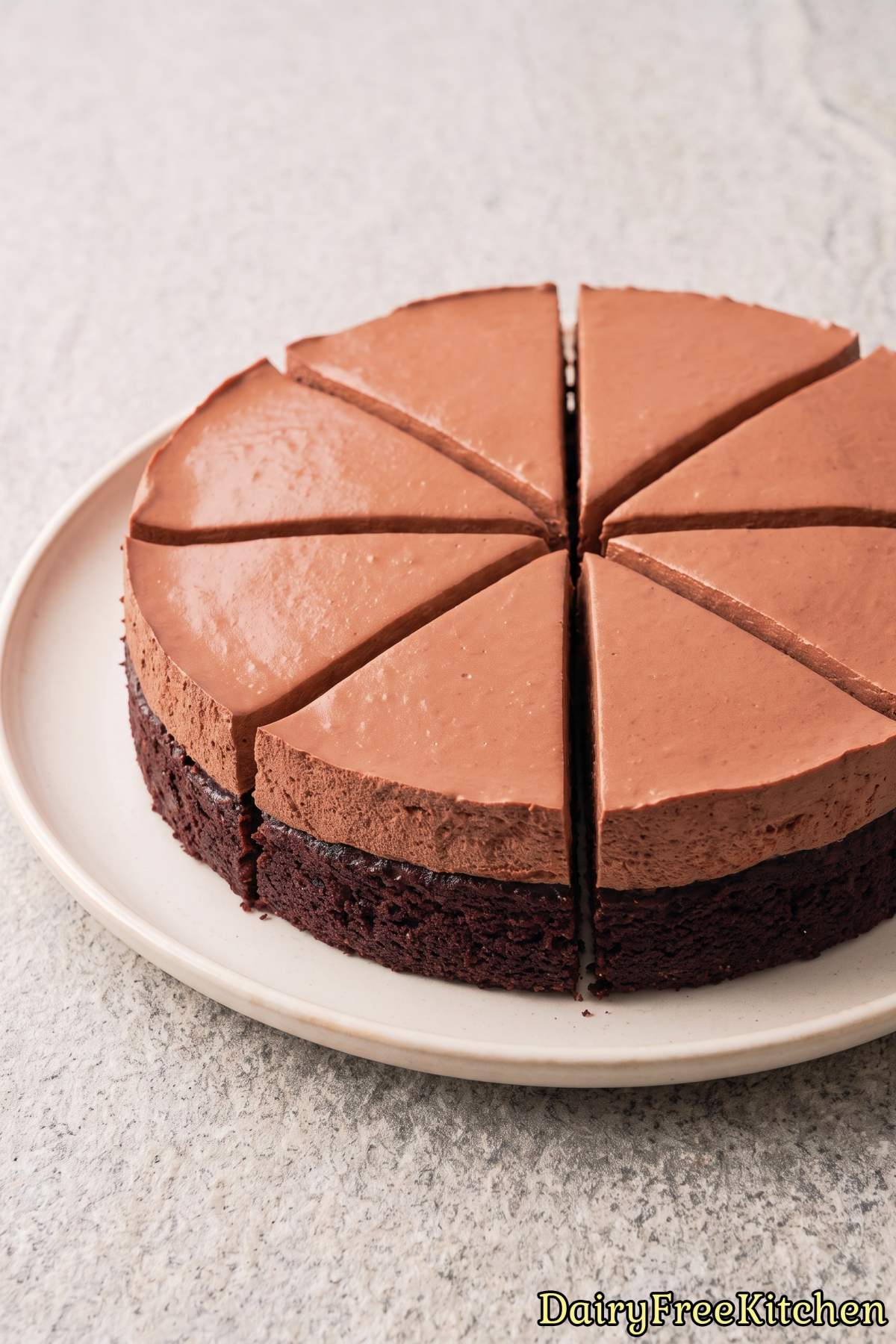 Sweet slice of dairy free chocolate cake
