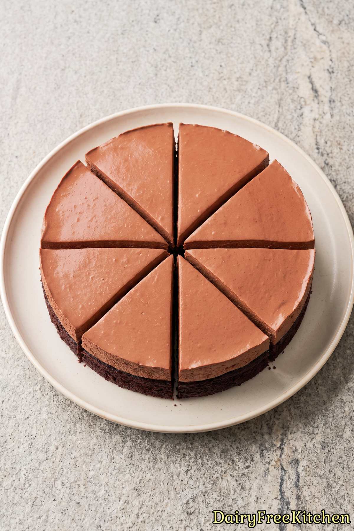 Perfect dairy free chocolate mousse cake